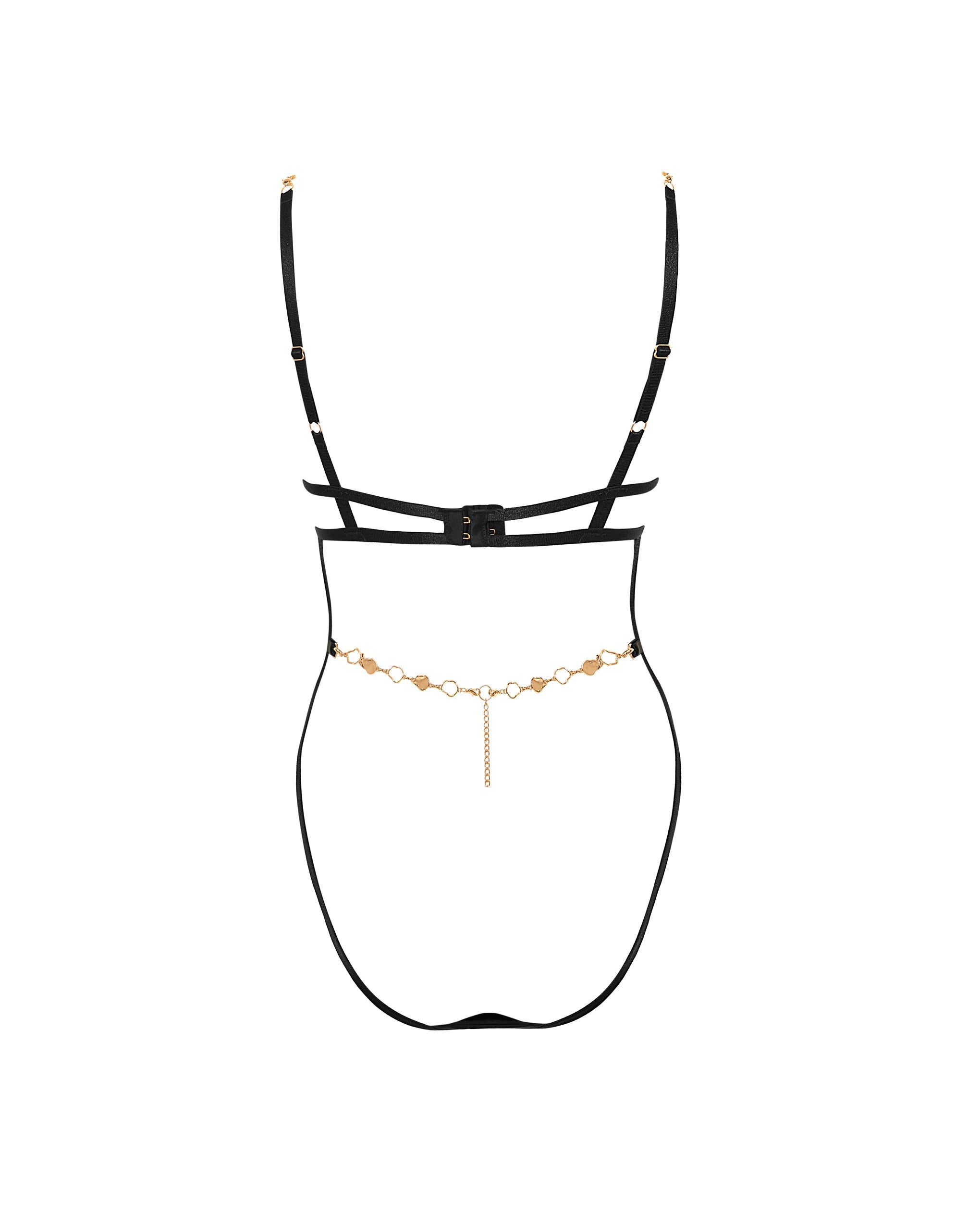 Body Ouvert avec Armatures Azalea Noir/Doré