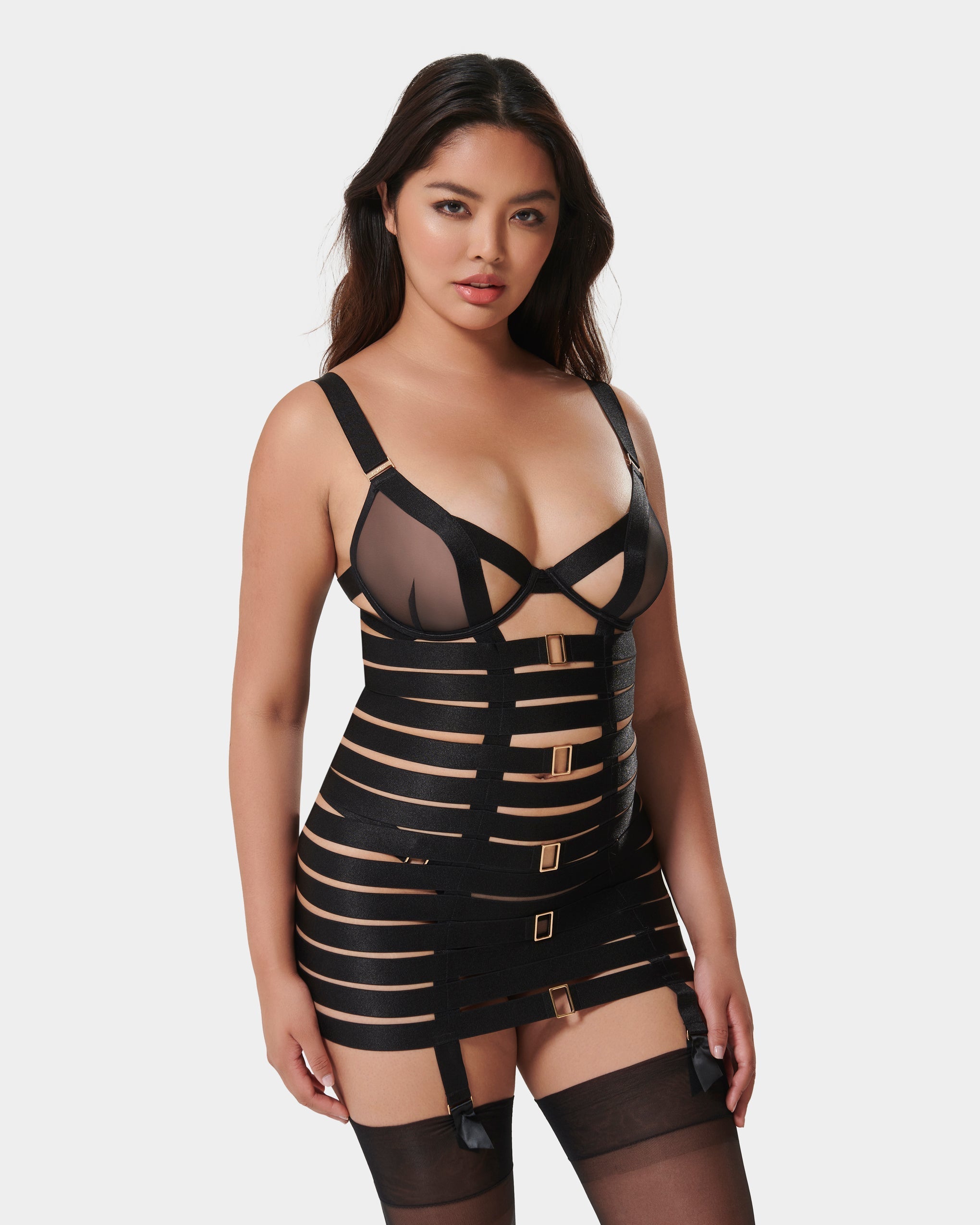 Guêpière Trinity Longue À Armature Noire