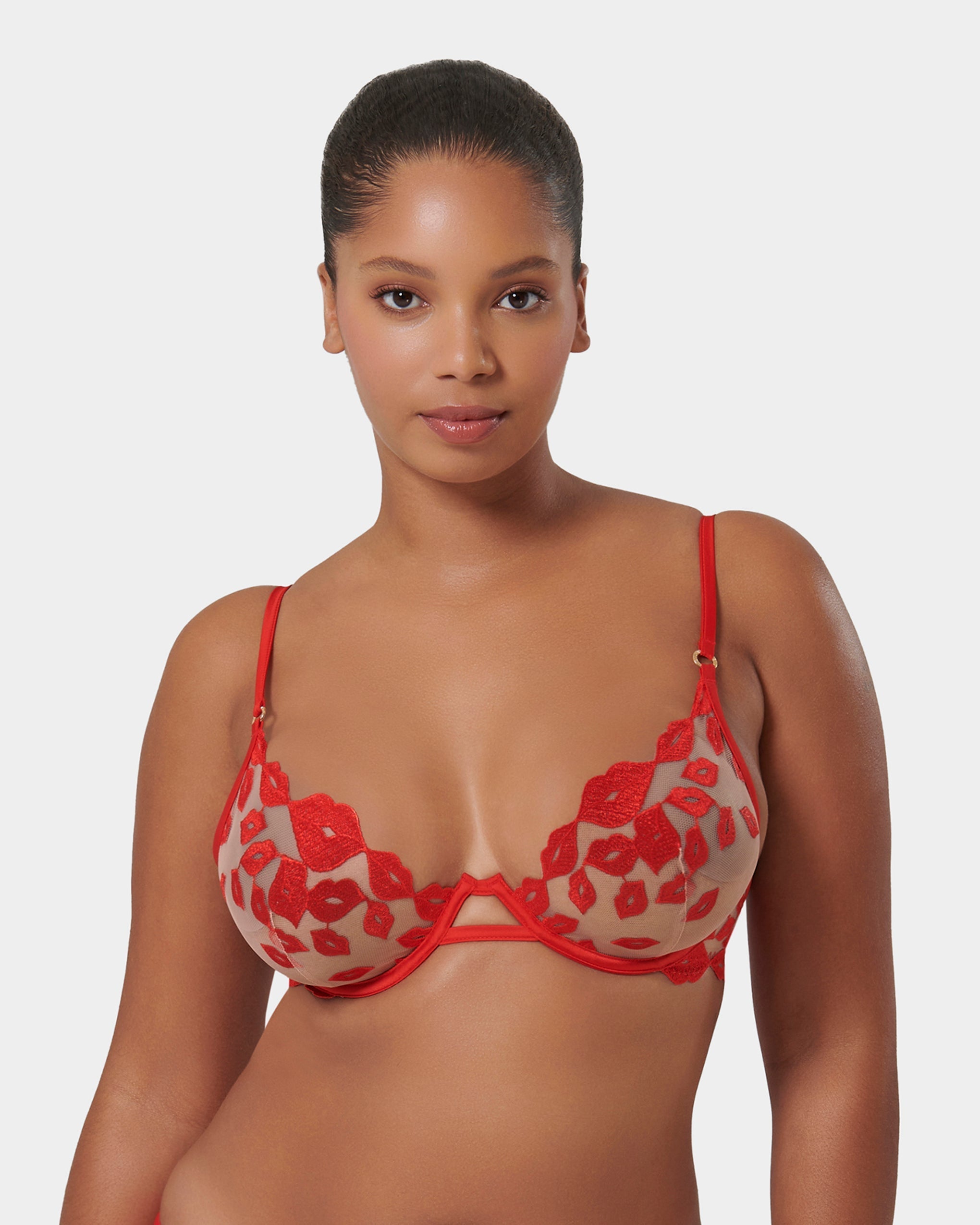 Soutien-gorge avec armatures Marian Rouge/Transparent