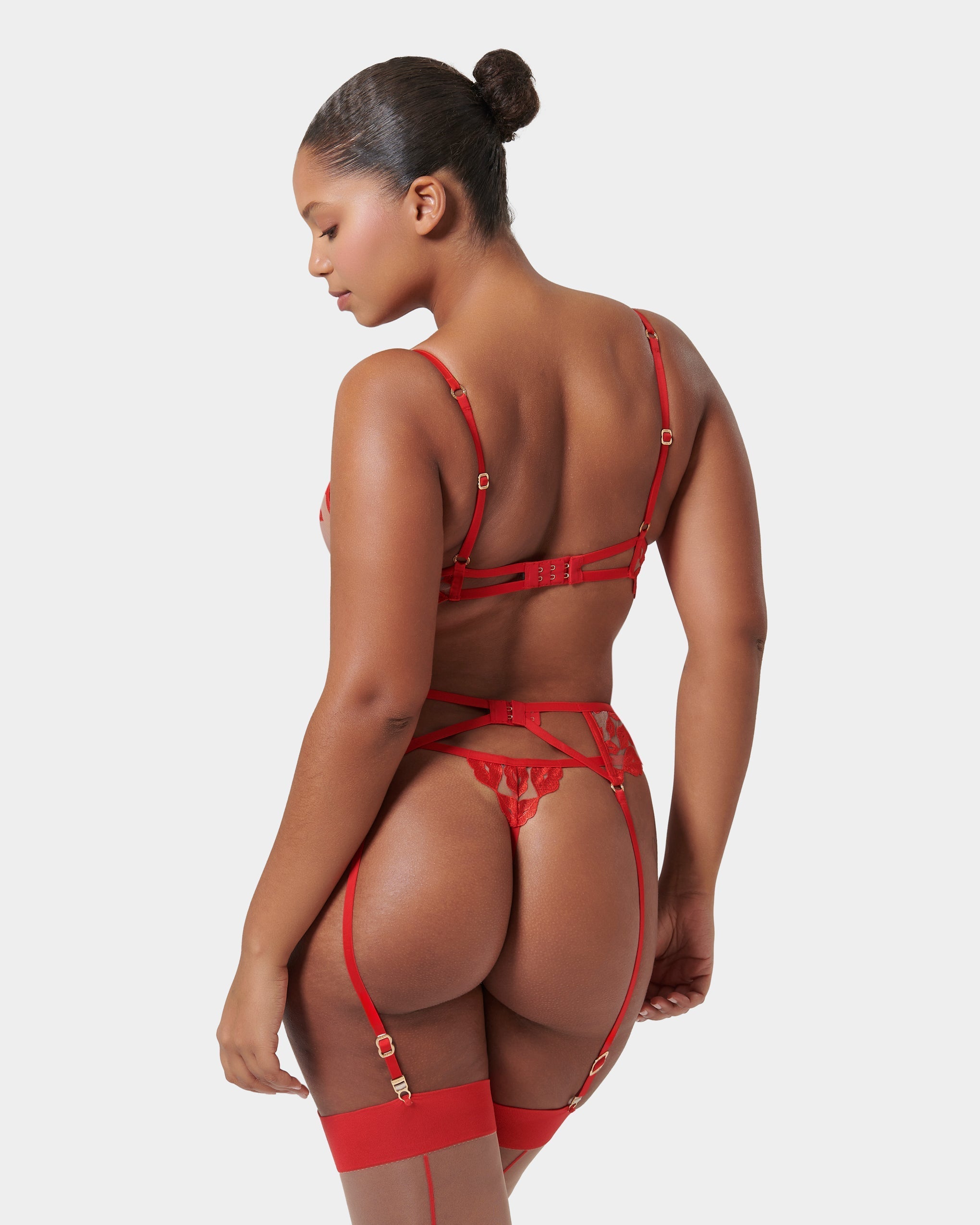 Porte-jarretelles Marian Rouge/Transparent