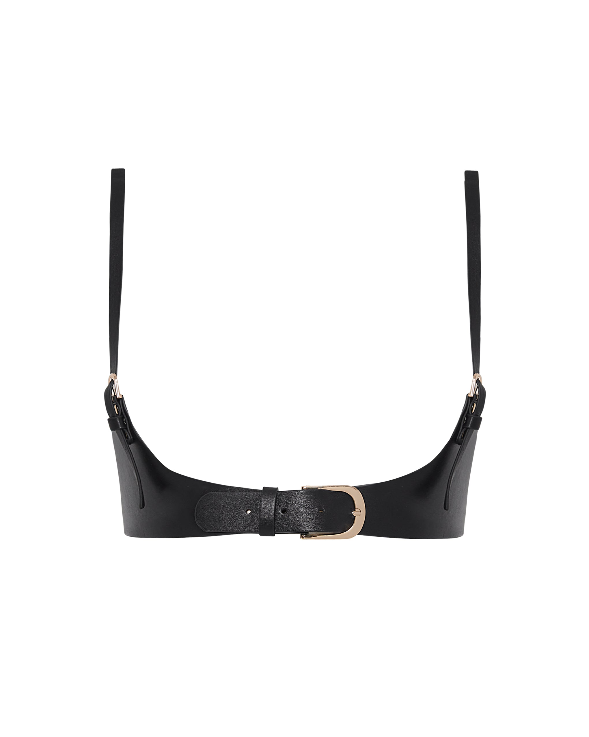 Harnais Brassière Lotus En Simili Cuir Noir