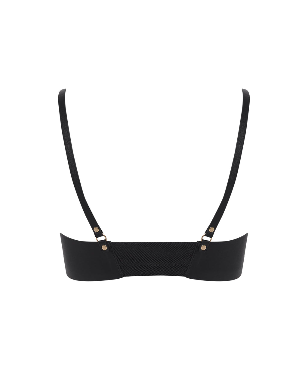 Harnais Brassière Lotus En Simili Cuir Noir