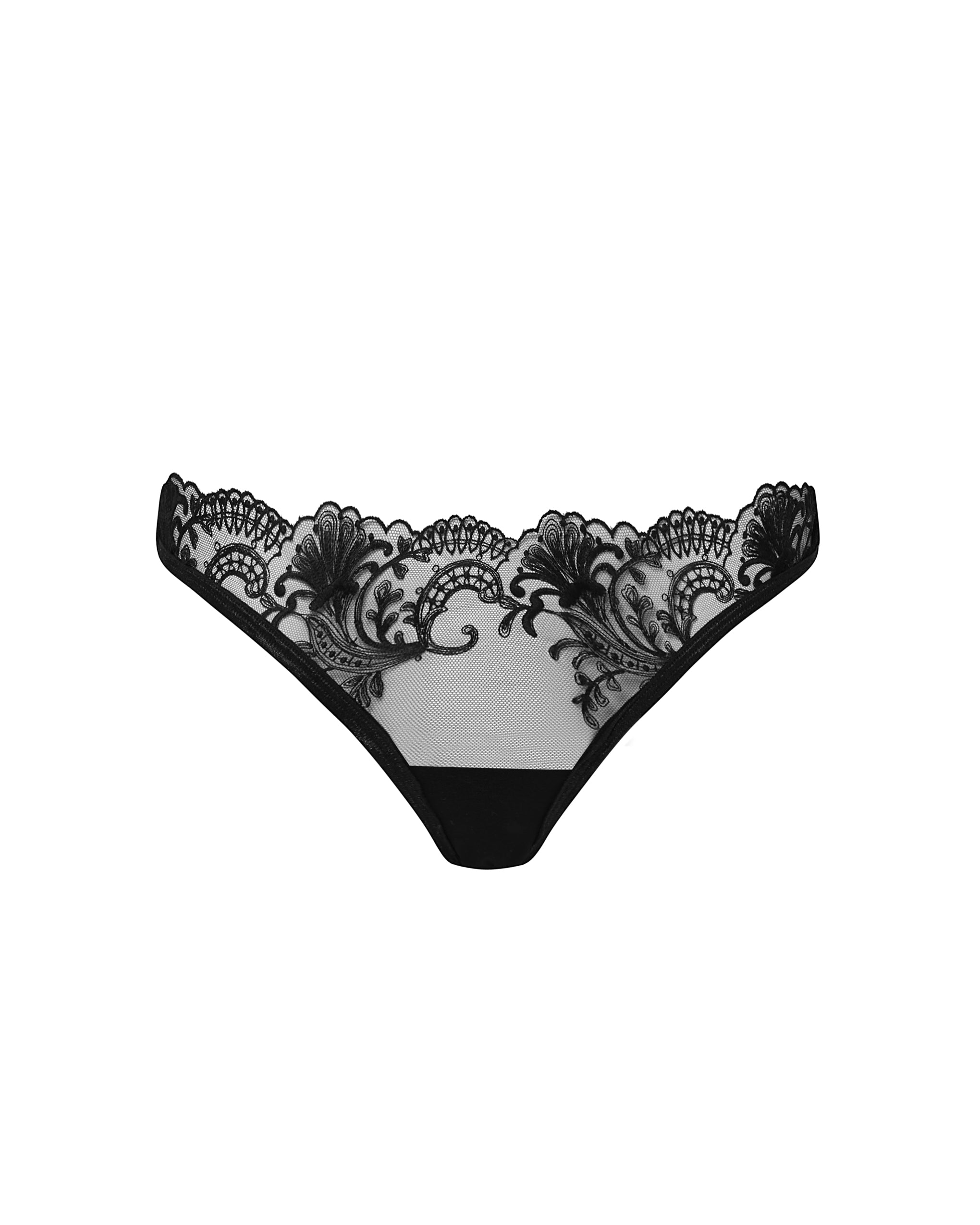 Marseille Culotte avec côtés en tulle Noir