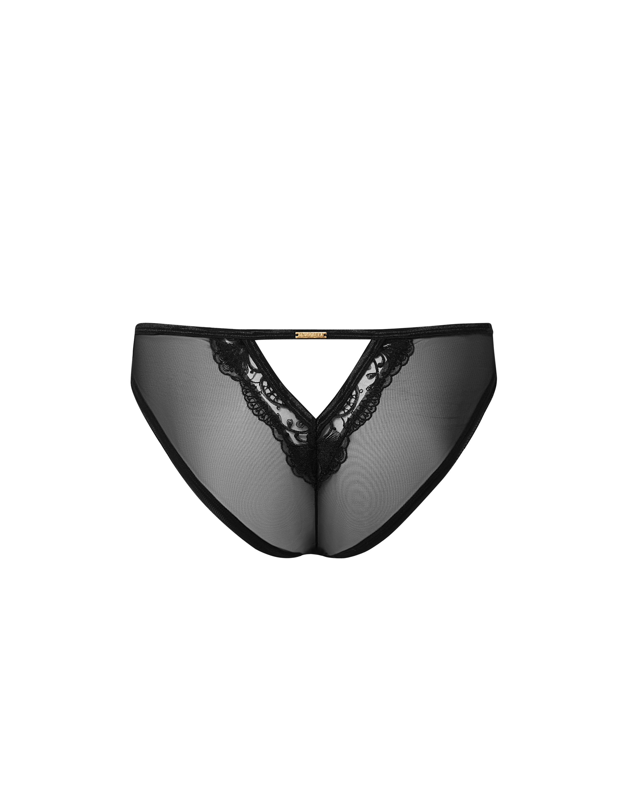 Marseille Culotte avec côtés en tulle Noir