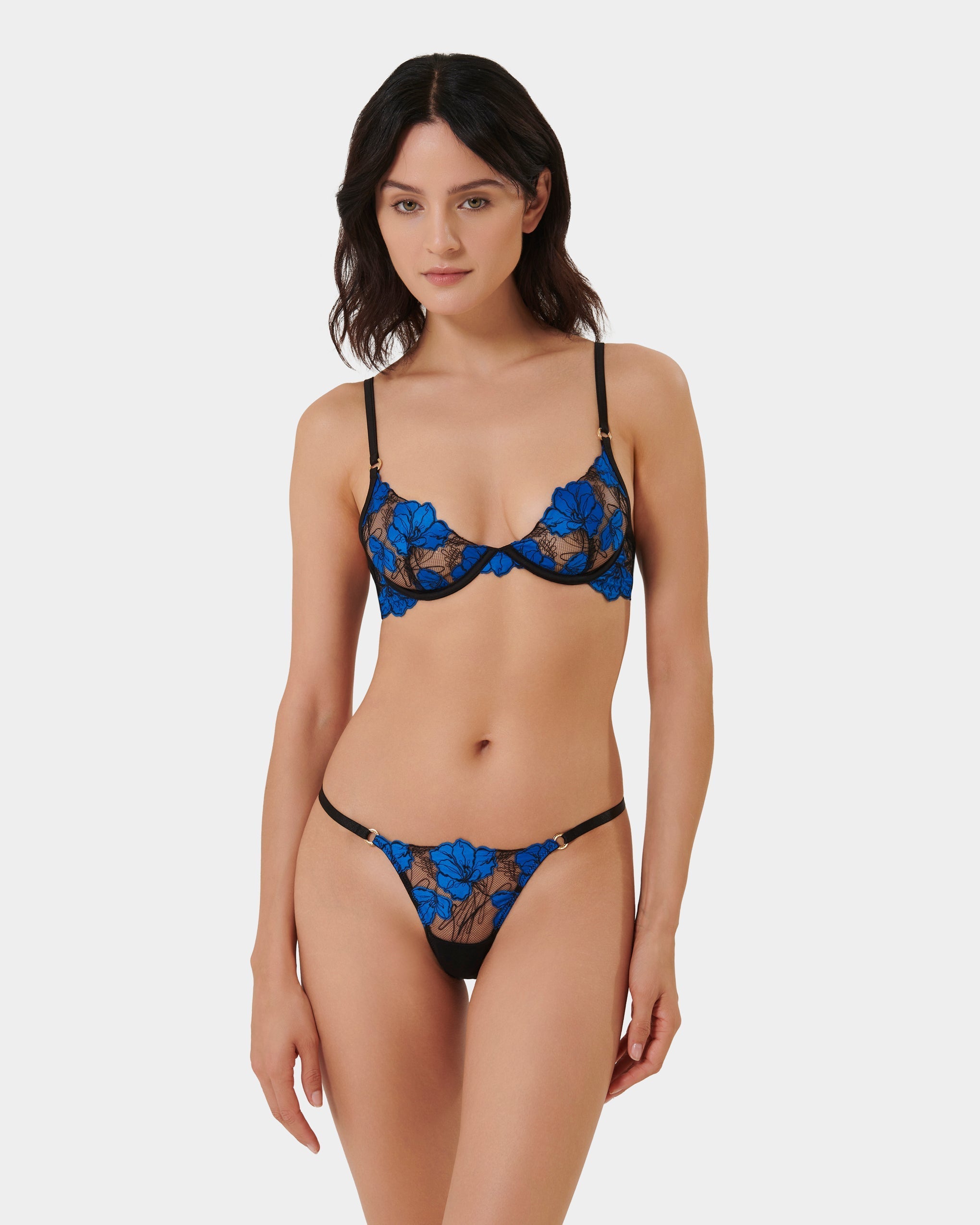 Soutien-gorge avec armatures Sorento Noir/Bleu Égyptien