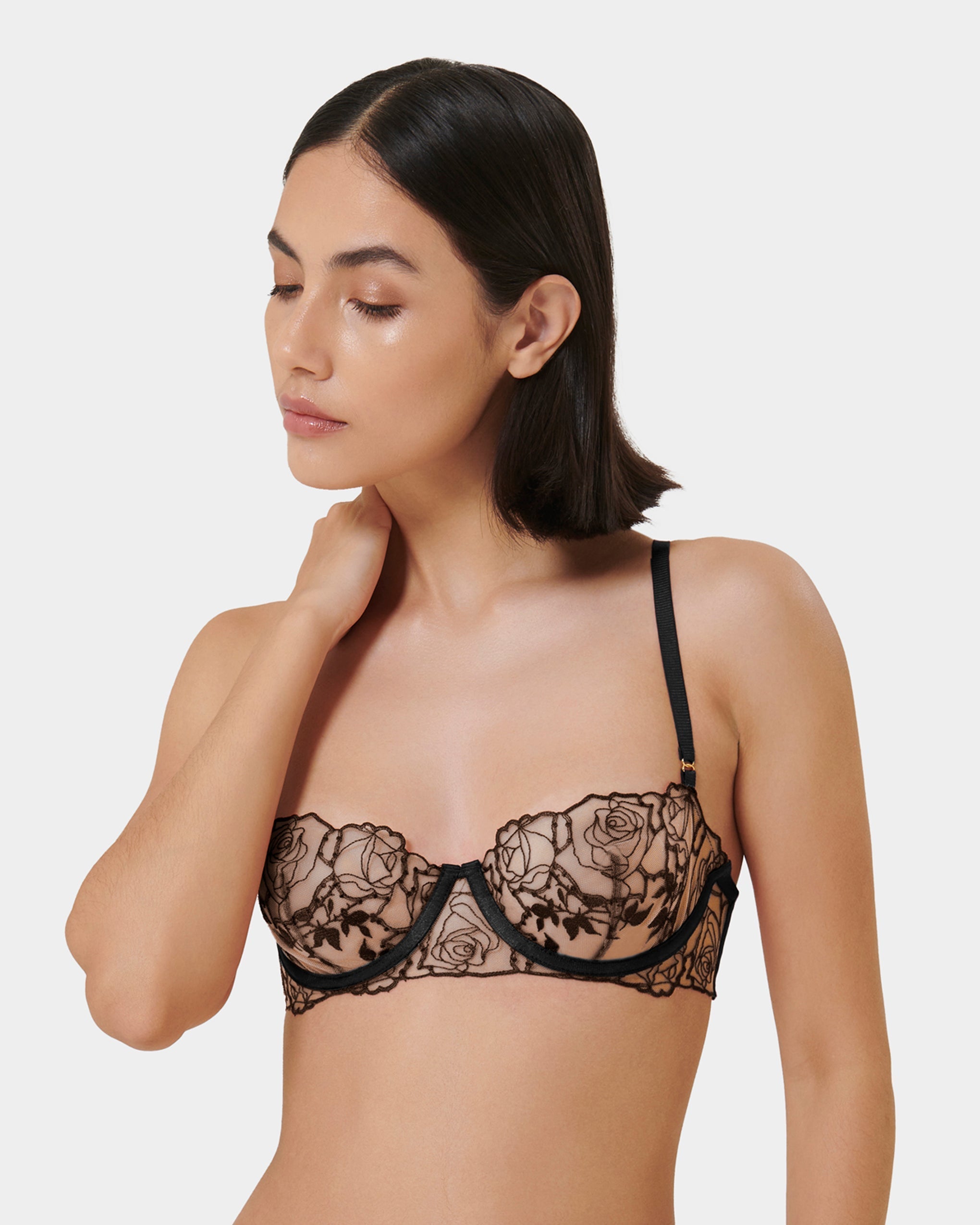 Soutien-gorge avec armatures Rosalie Noir/Transparent
