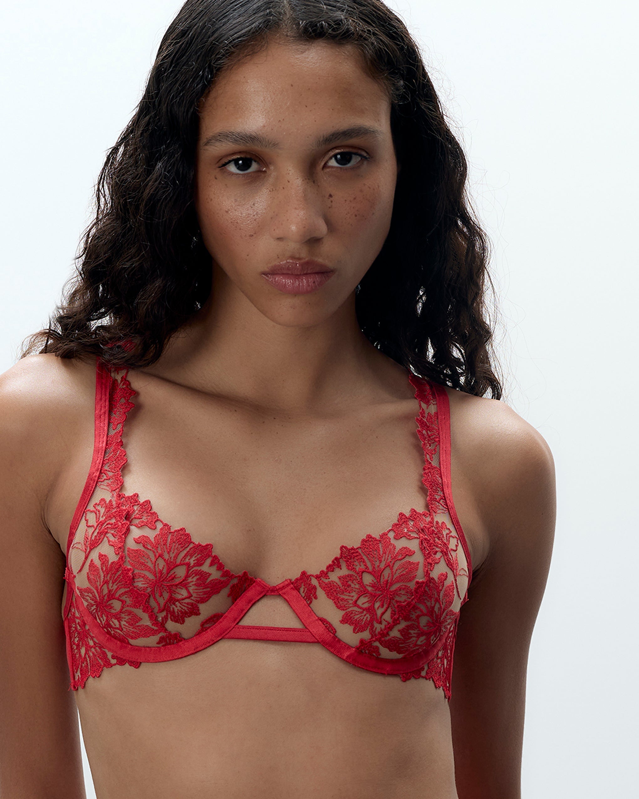 Soutien-gorge avec armatures Samara Rouge/Transparent