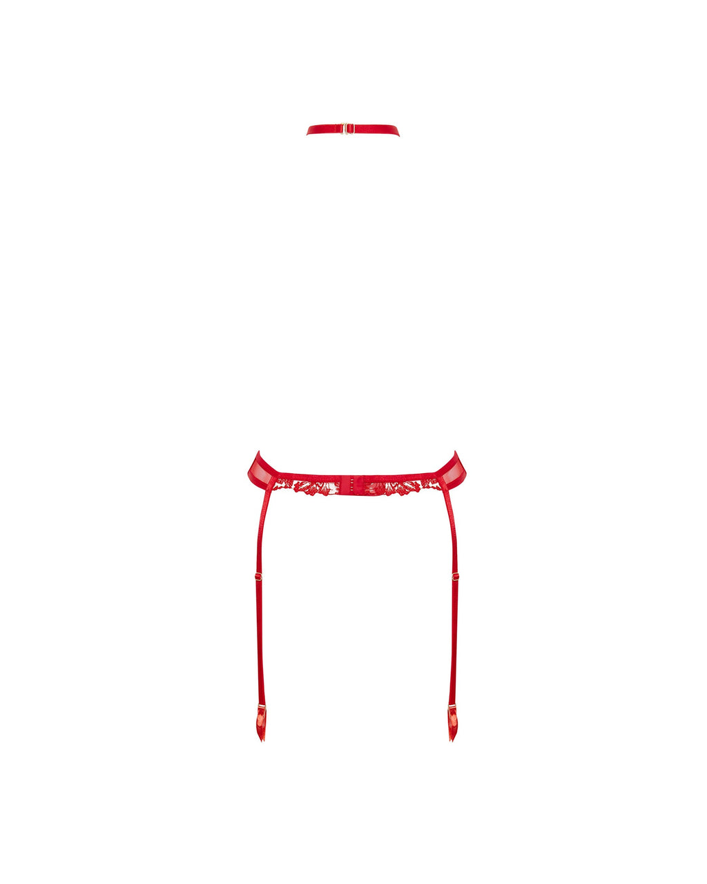 Harnais Samara (avec collier détachable) Rouge/Transparent