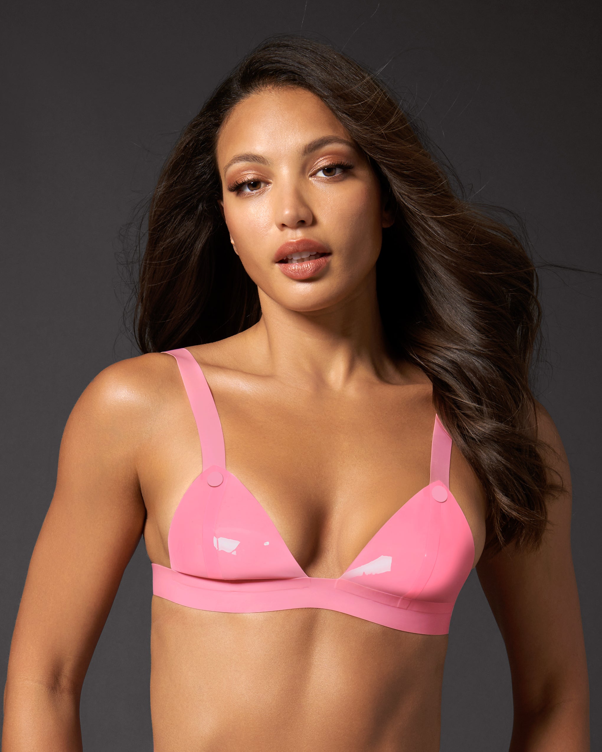 Soutien-gorge souple en Latex Rose Bonbon