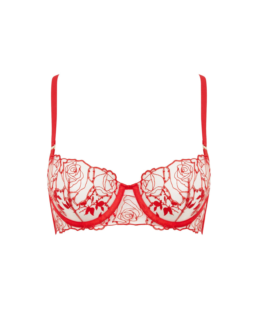 Soutien-gorge avec armatures Rosalie Rouge/Transparent