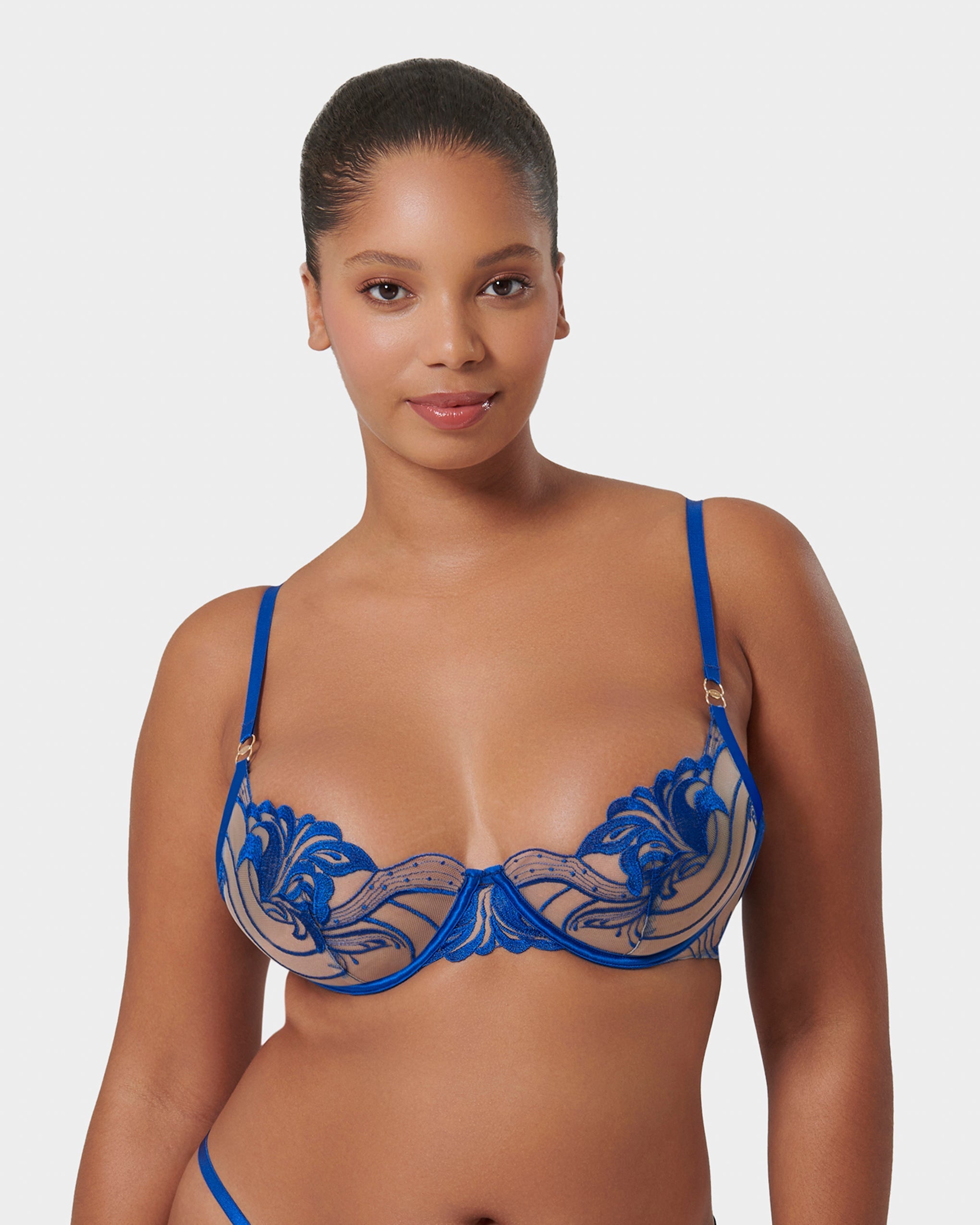 Soutien-gorge avec armatures Monique Bleu Égyptien/Transparent