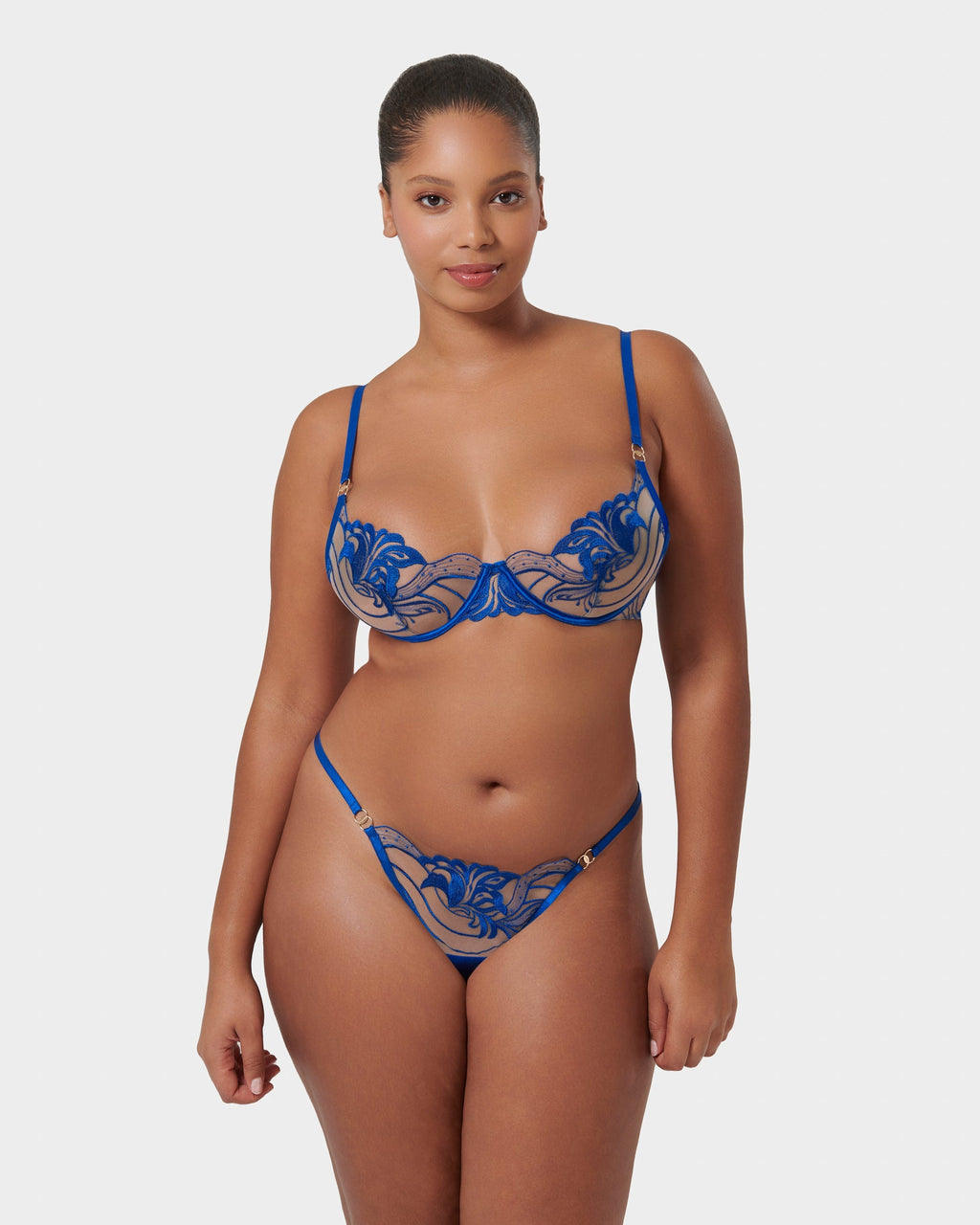 Soutien-gorge avec armatures Monique Bleu Égyptien/Transparent
