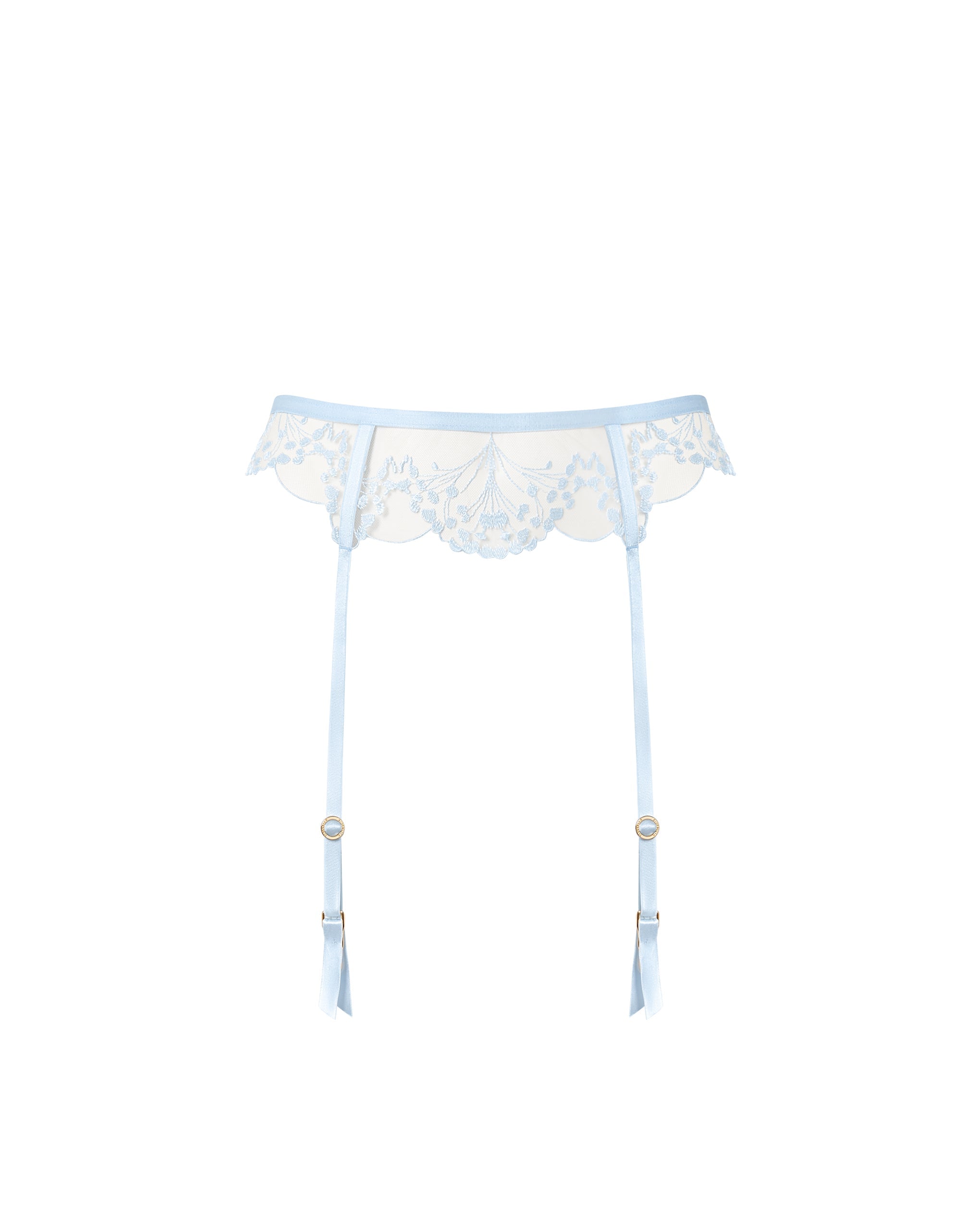 Porte-jarretelles Marisa Bleu Eau Glacée/Transparent