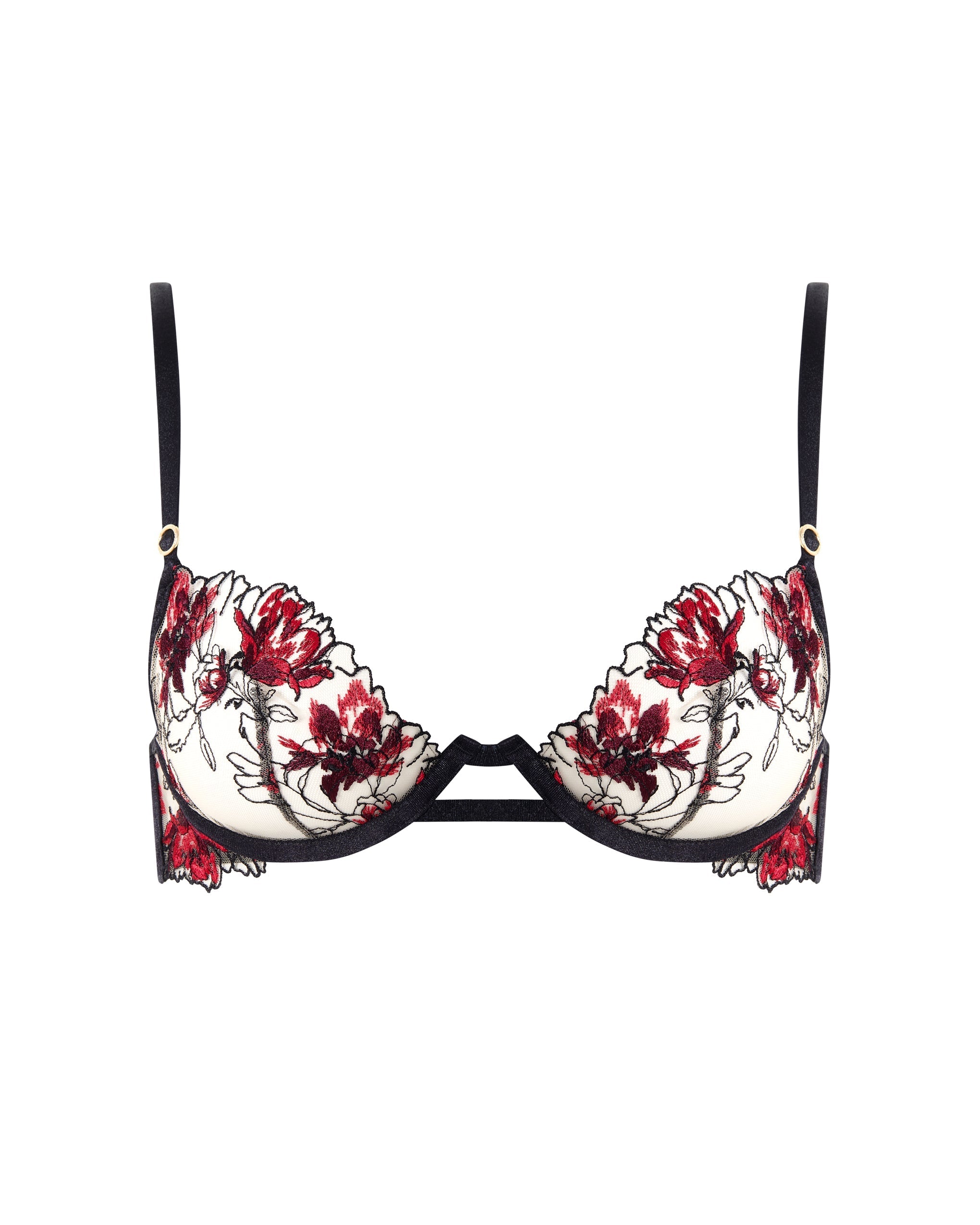 Soutien-gorge Calista Floral Transparent Noir/Cerise