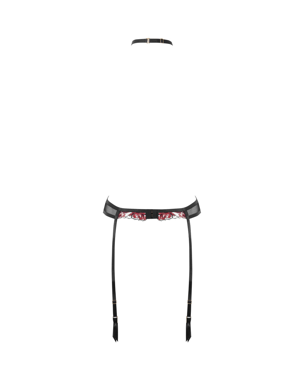 Porte-jarretelles Calista Noir/Cerise