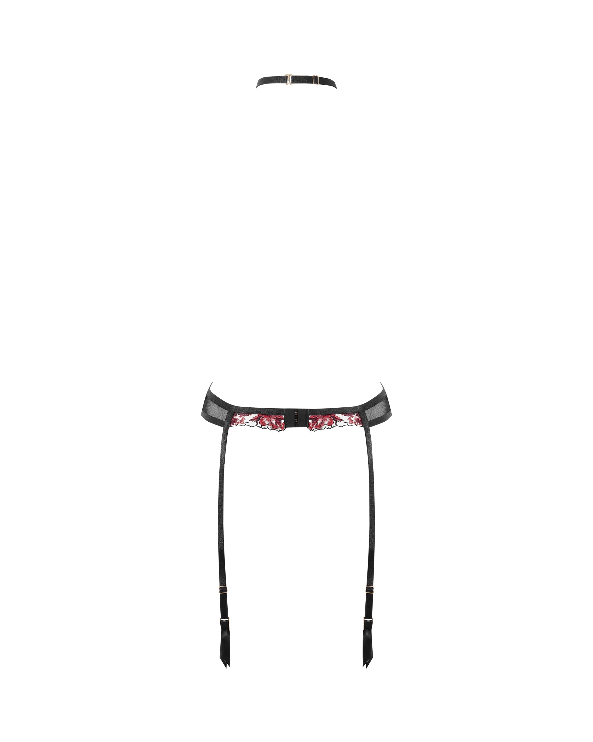 Porte-jarretelles Calista Noir/Cerise