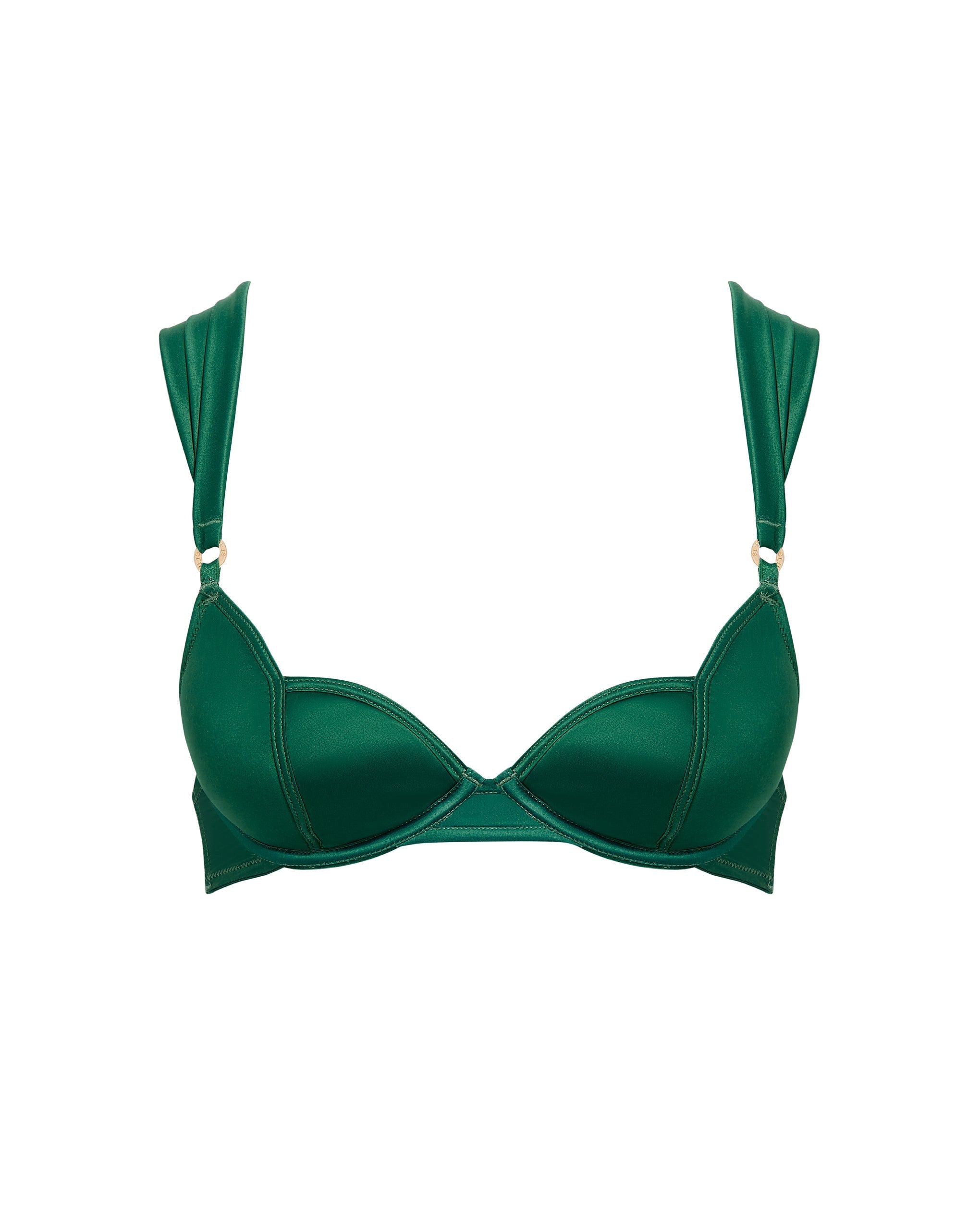 Soutien-gorge Moulant en Satin Octavia Vert