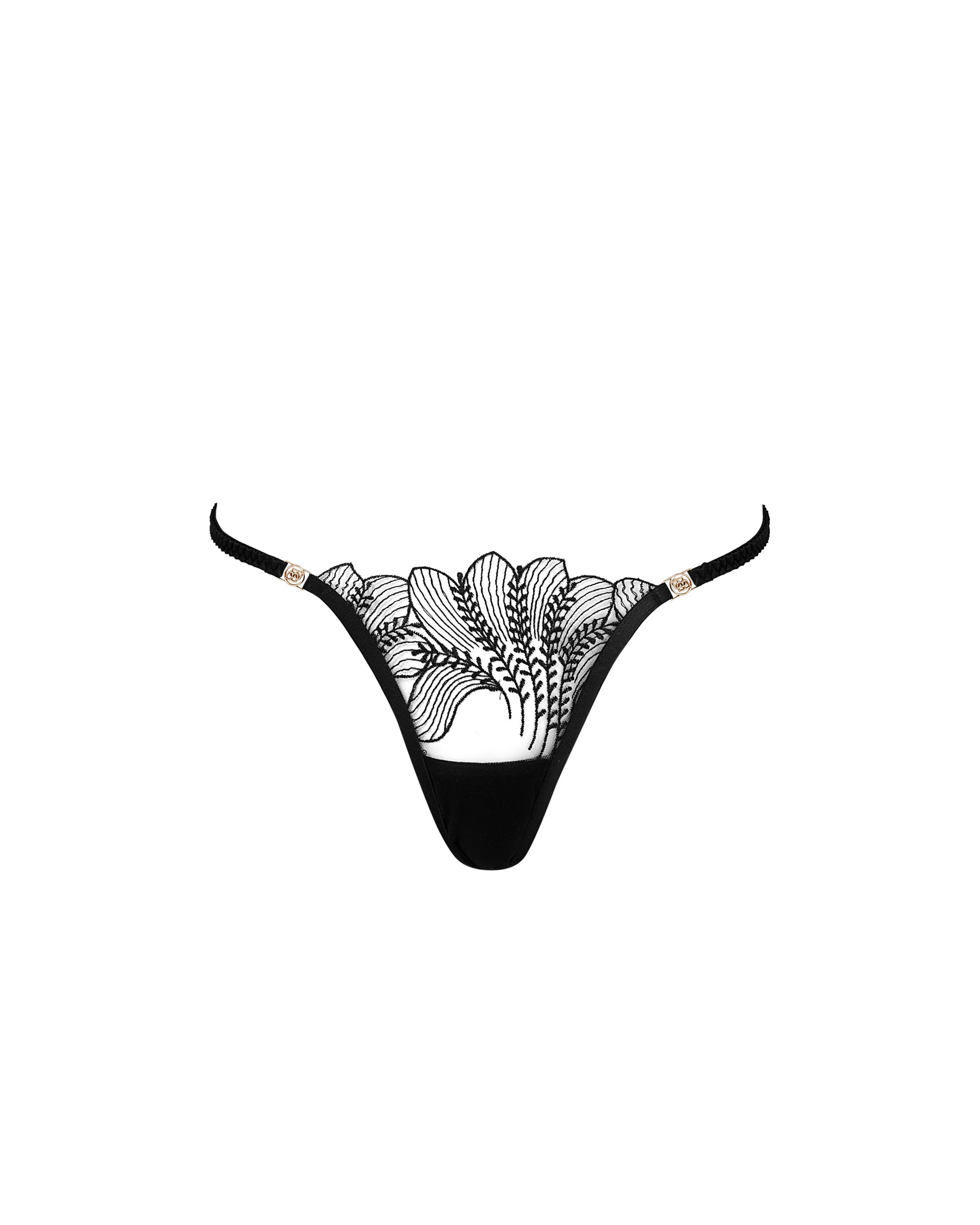 Culotte Sadiya Brodée Transparente Noir