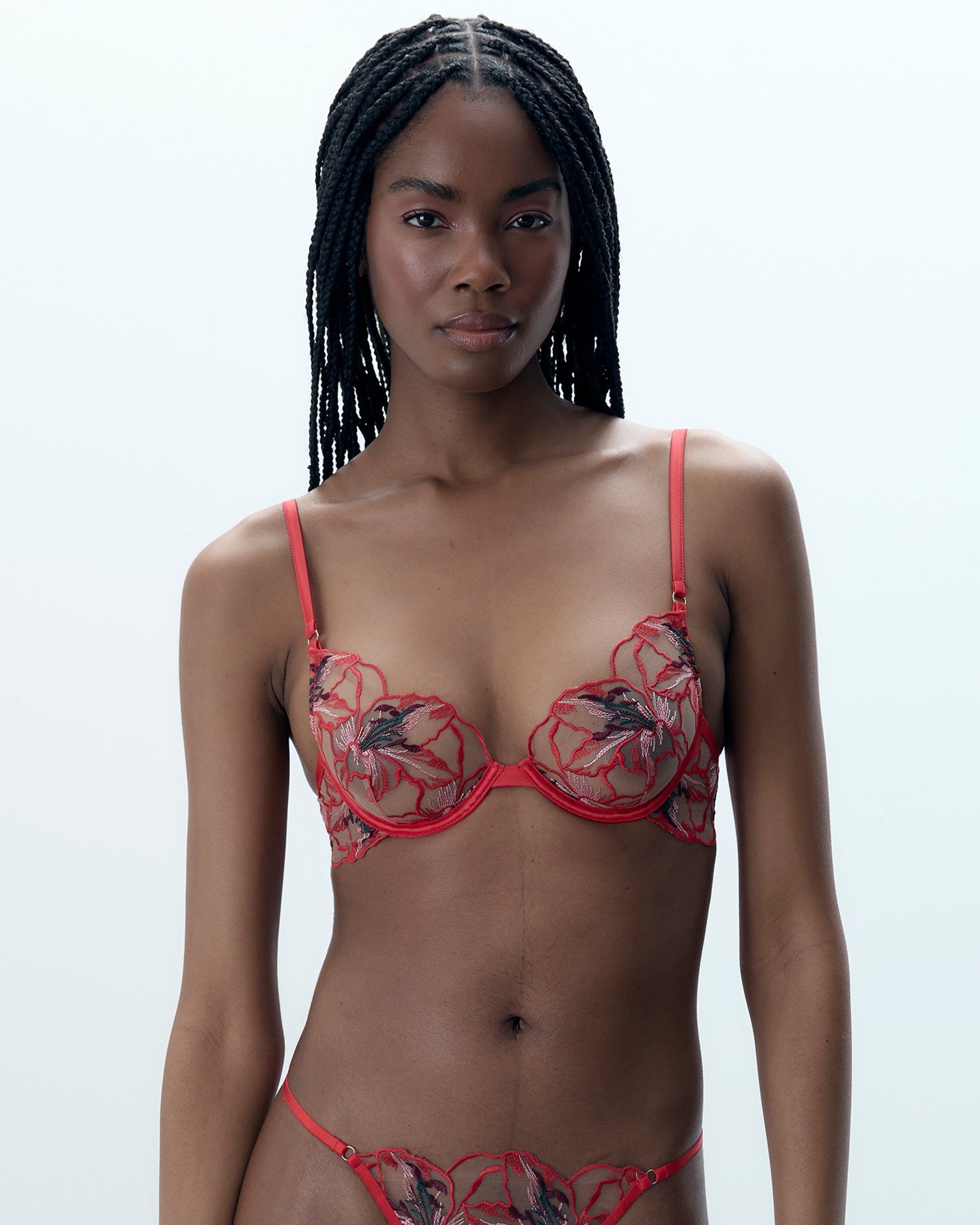 Soutien-gorge Asha Floral Transparent Rouge