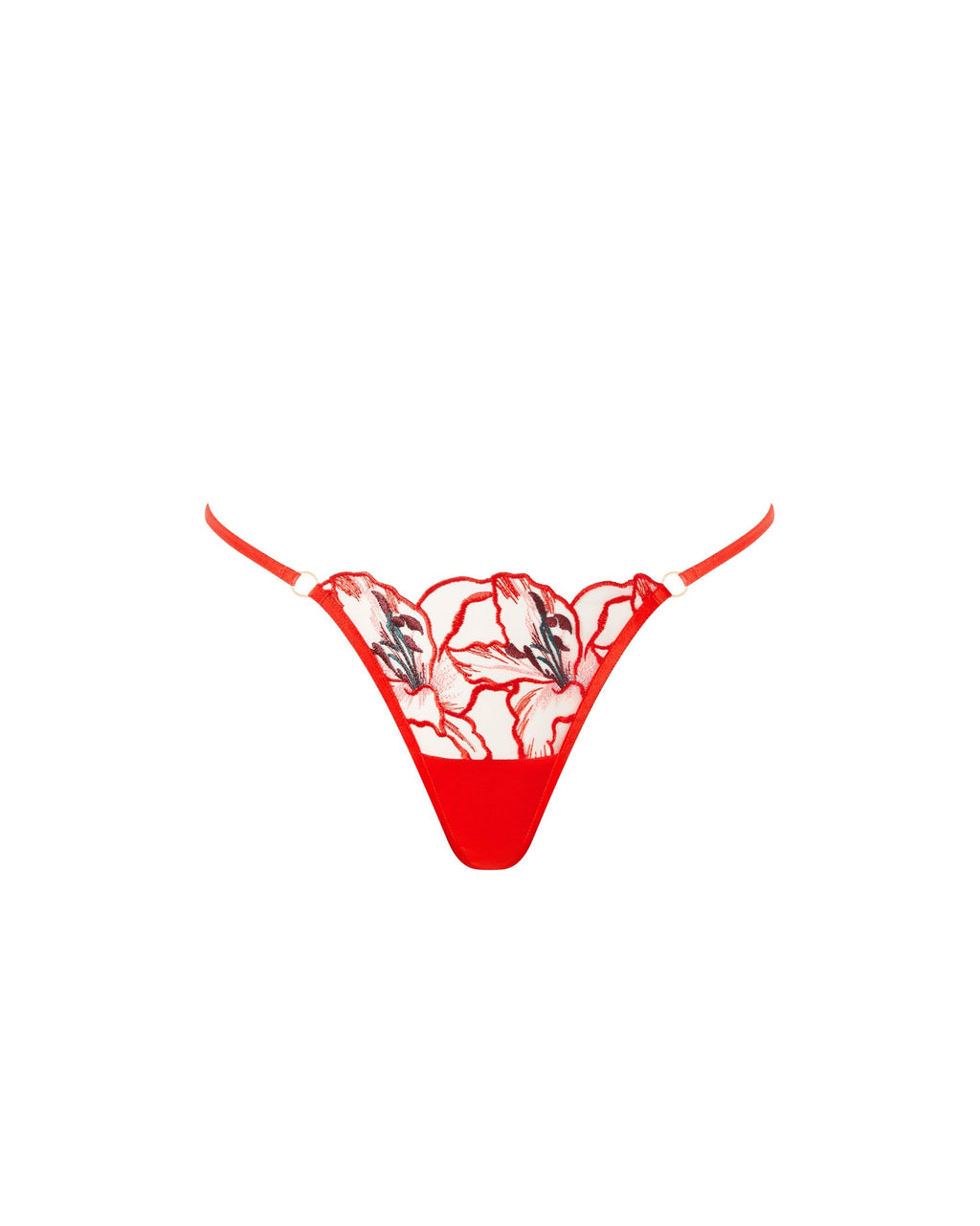 String Asha Floral Transparent Rouge