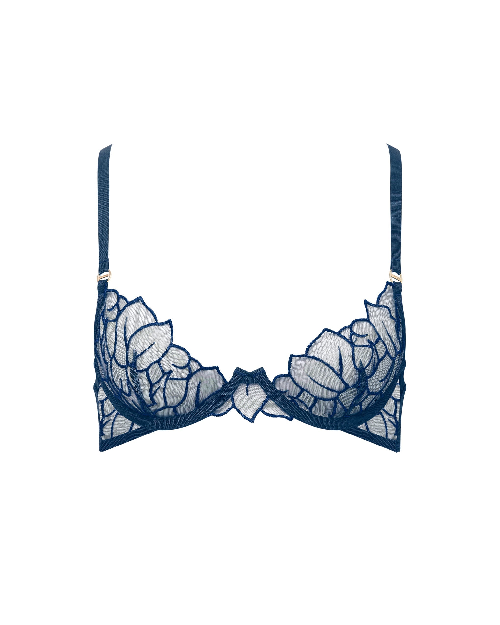 Soutien-gorge Laurel Feuilles Brodées Bleu Marine