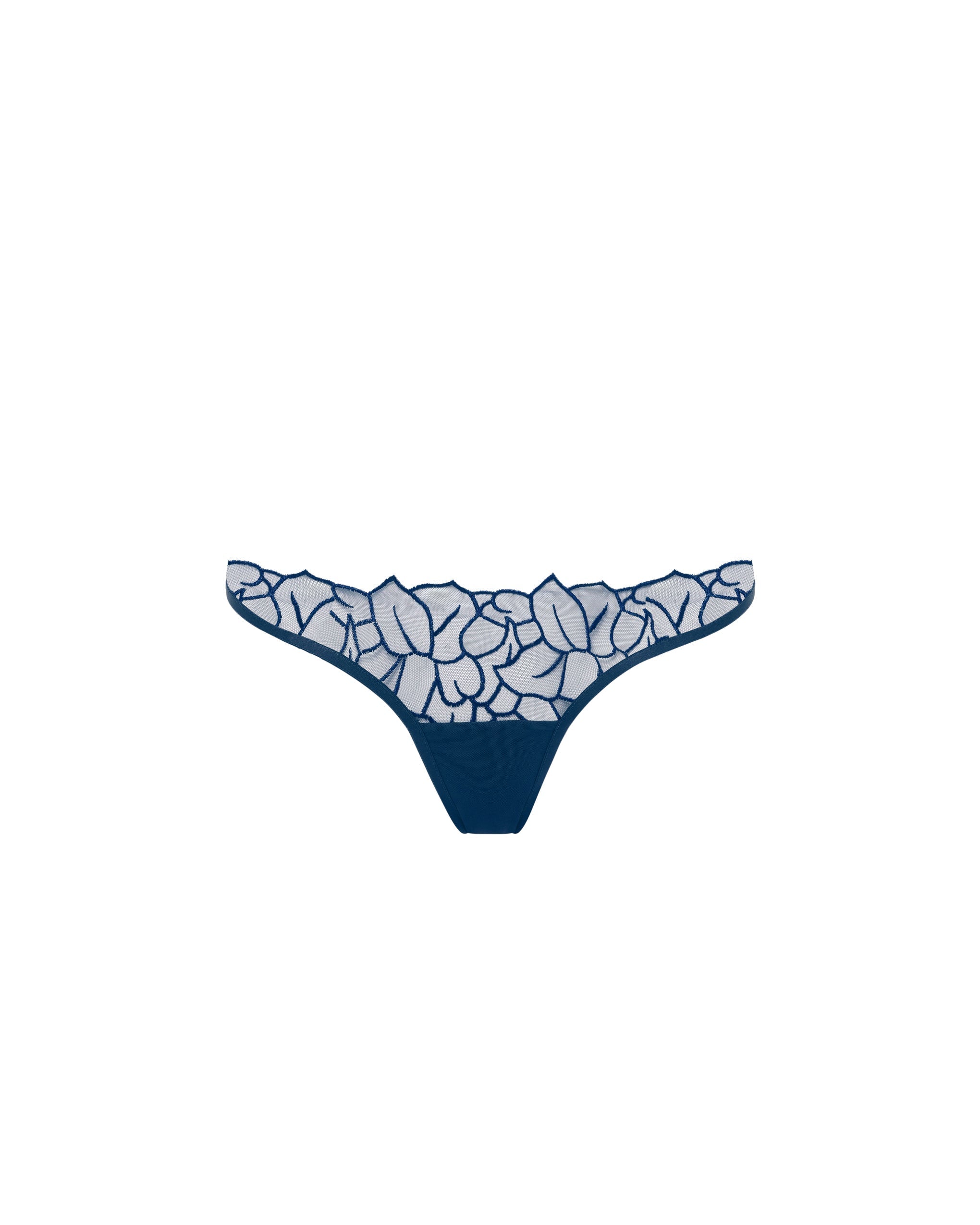 Culotte Laurel Feuilles Brodées Bleu Marine