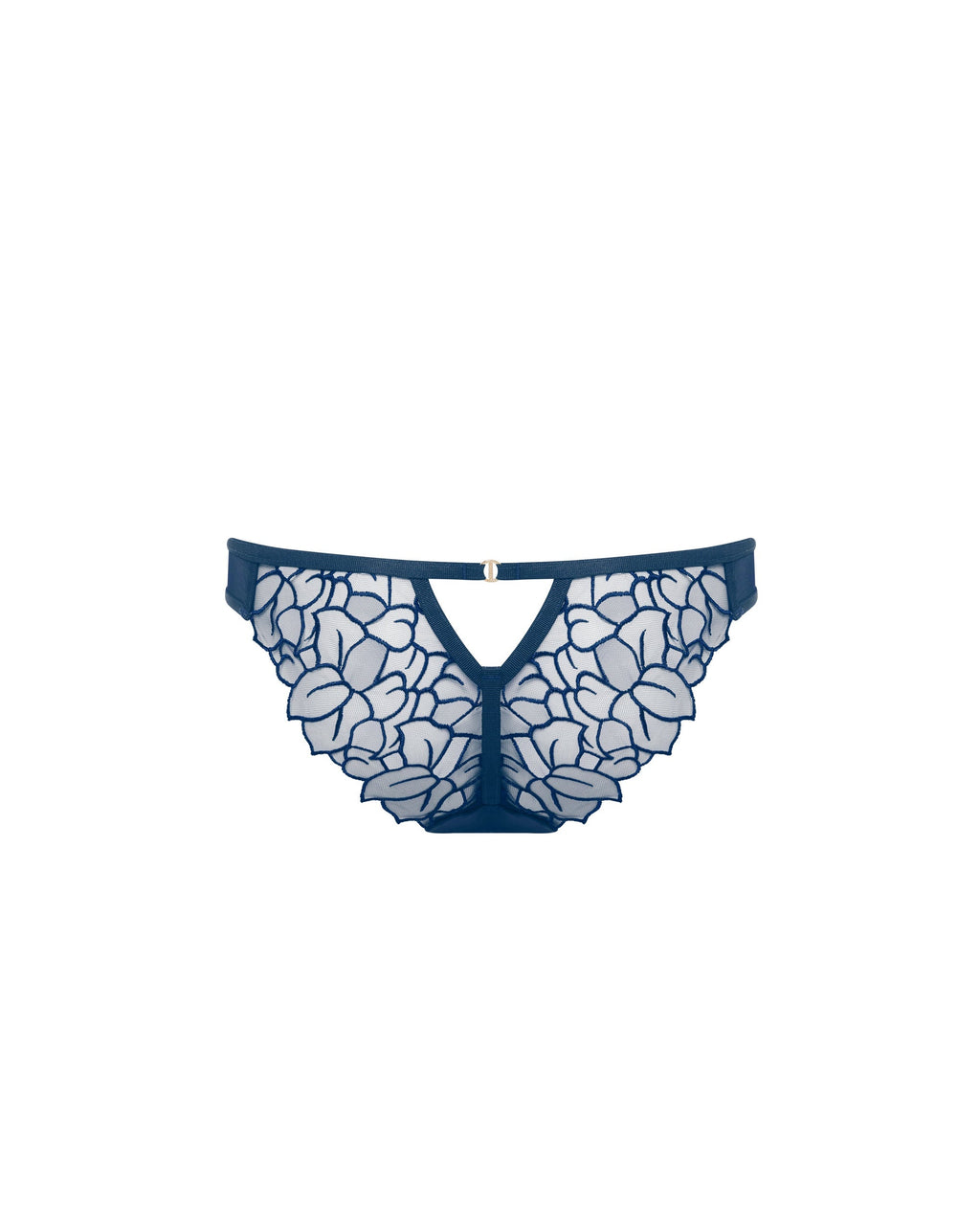 Culotte Laurel Feuilles Brodées Bleu Marine