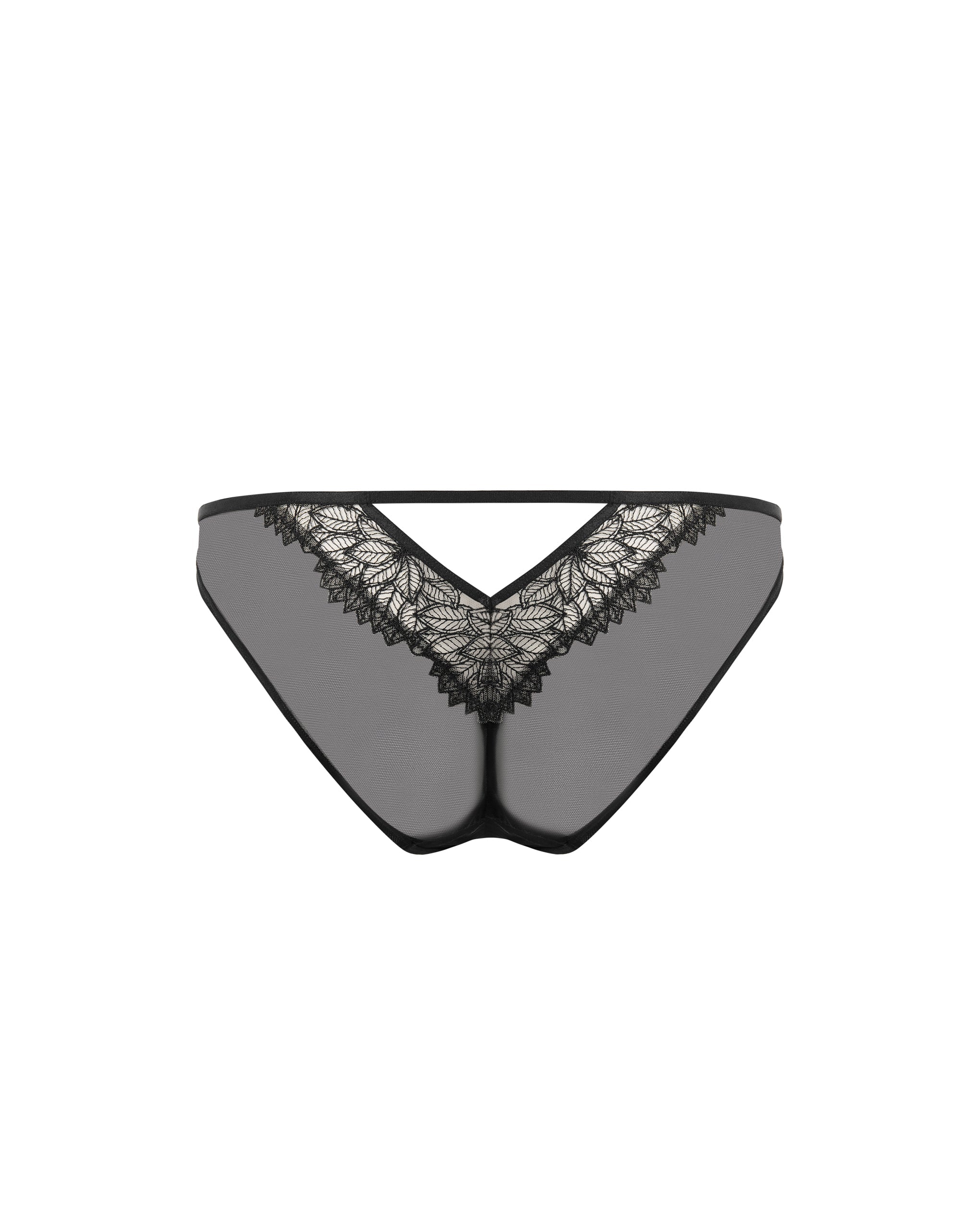 Culotte Inaya Floral Transparent Noir