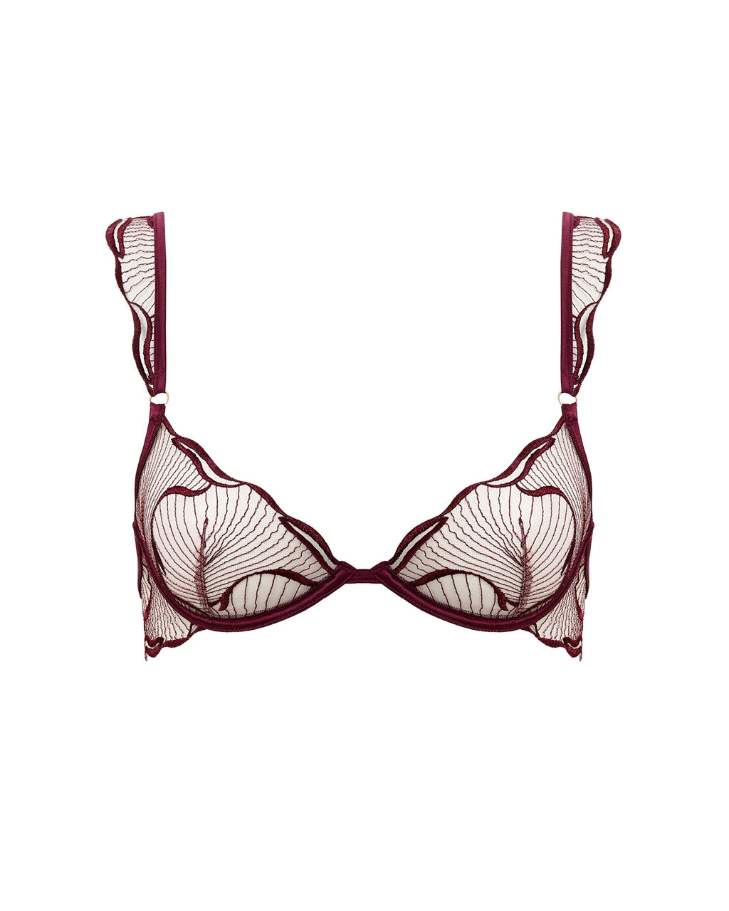Soutien-gorge Transparent Brodé Marabel Cerise