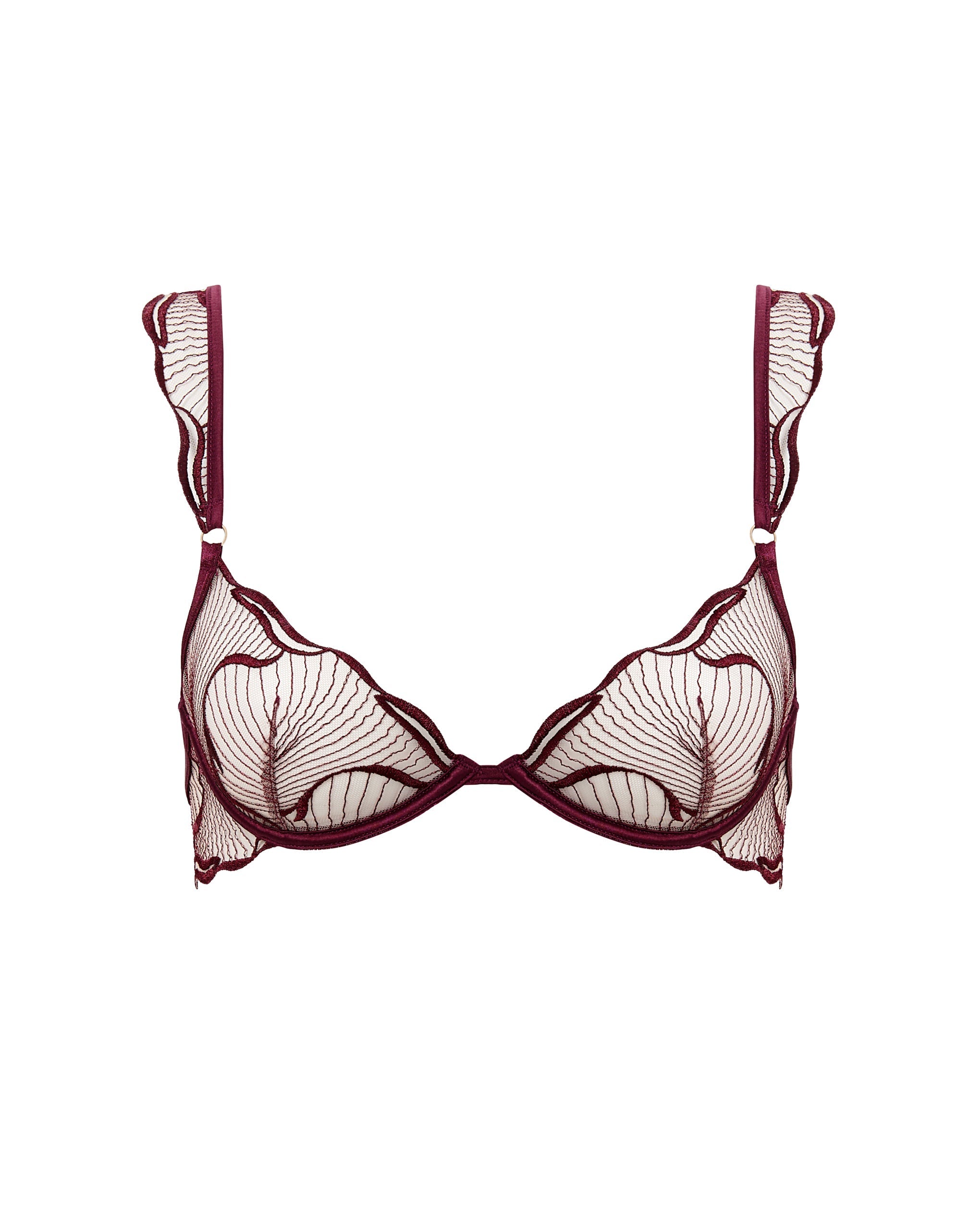 Soutien-gorge Transparent Brodé Marabel Cerise