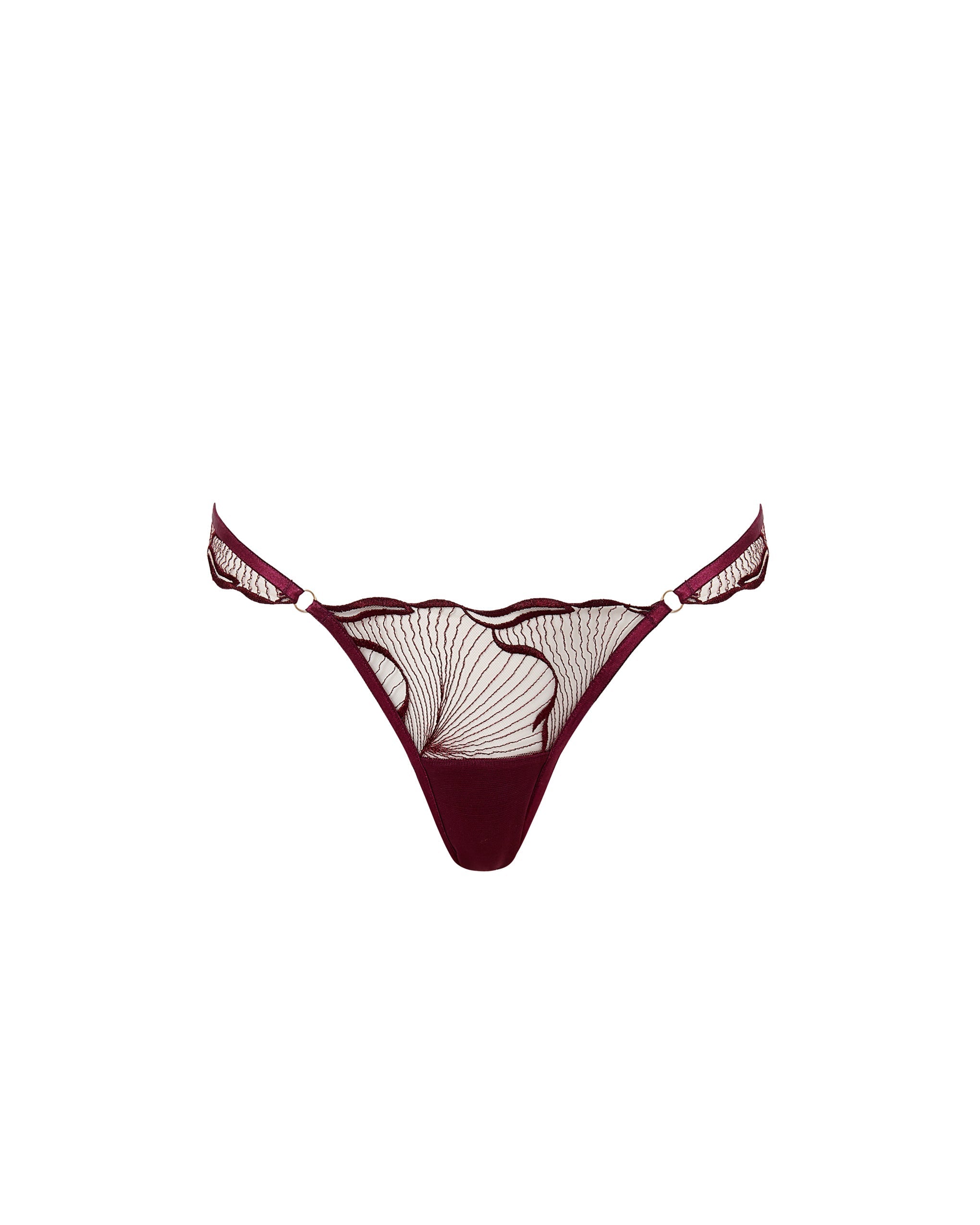 Culotte Transparent Brodé Marabel Cerise