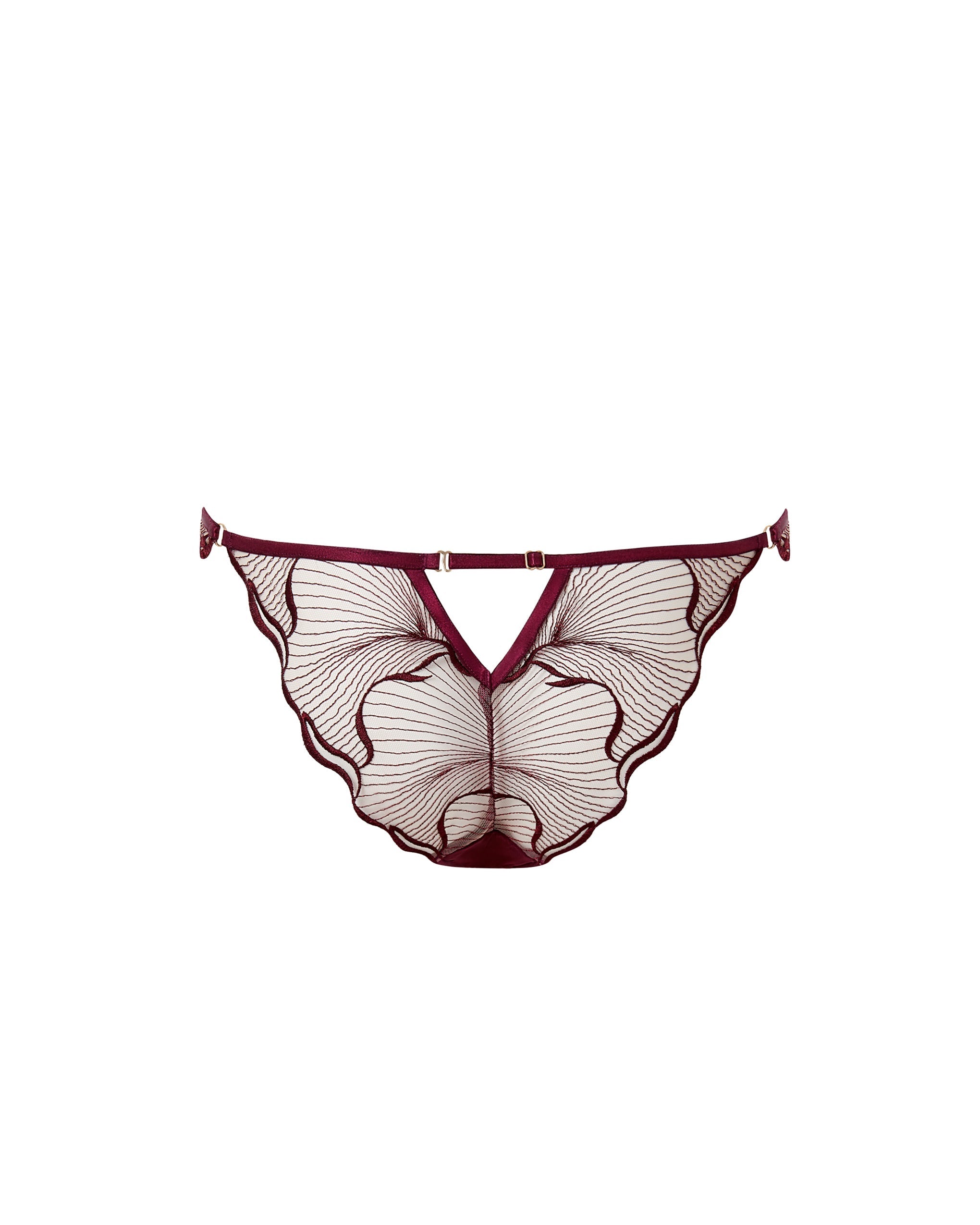 Culotte Transparent Brodé Marabel Cerise