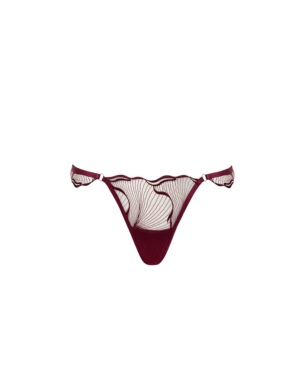 String Transparent Brodé Marabel Cerise