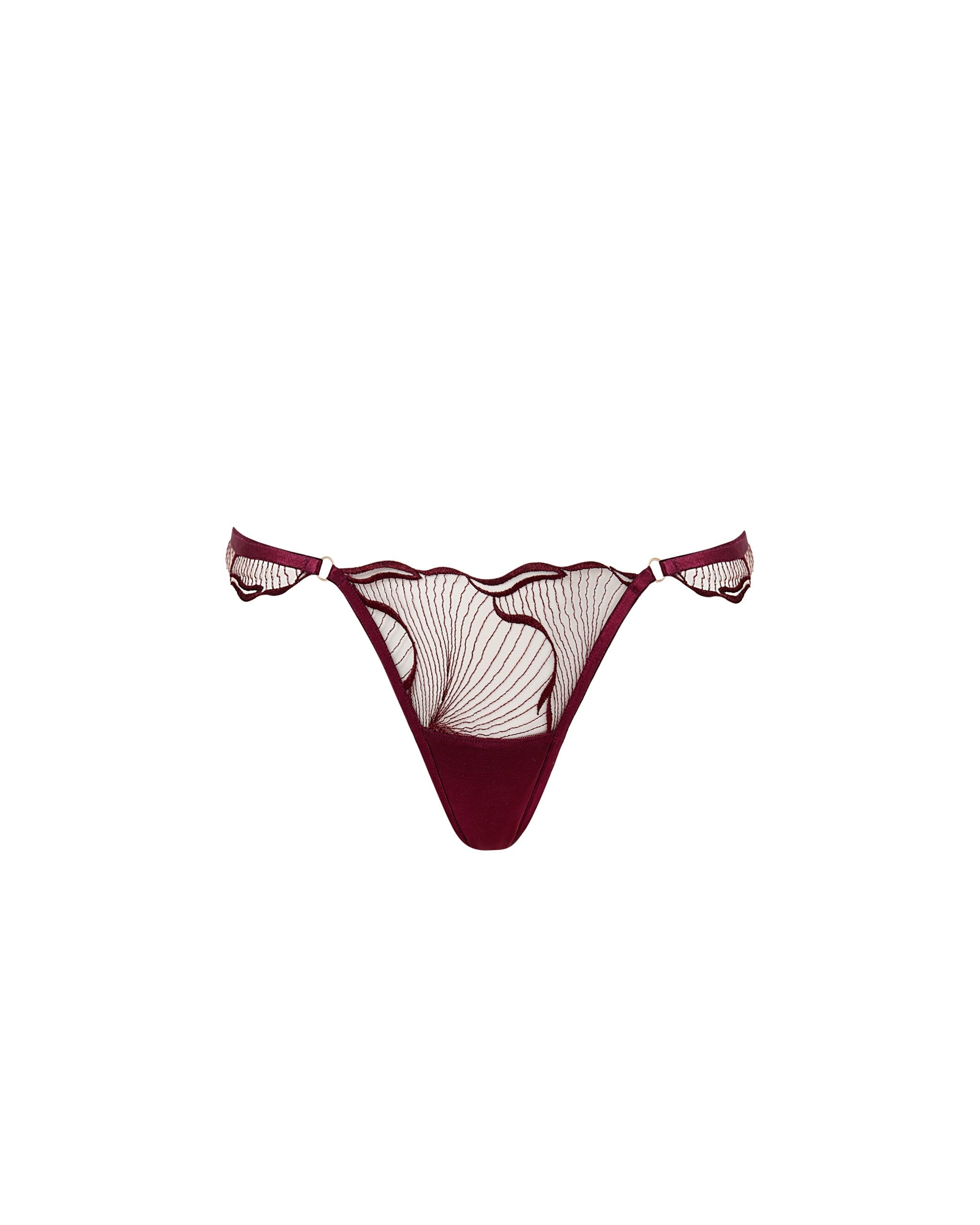 String Transparent Brodé Marabel Cerise