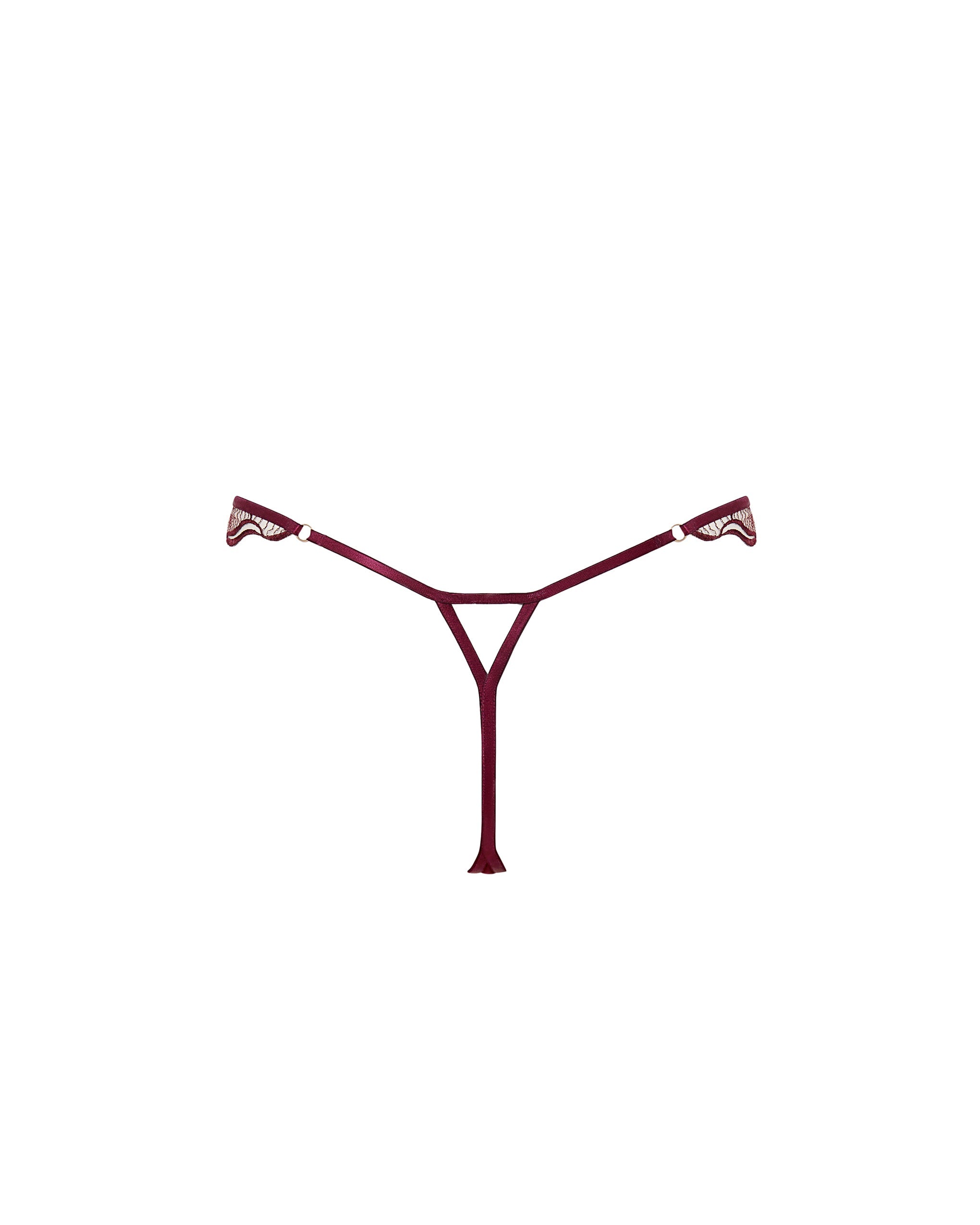 String Transparent Brodé Marabel Cerise