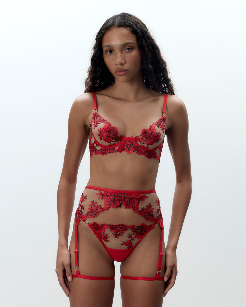Soutien-gorge Long Brodé Lavanya Rouge
