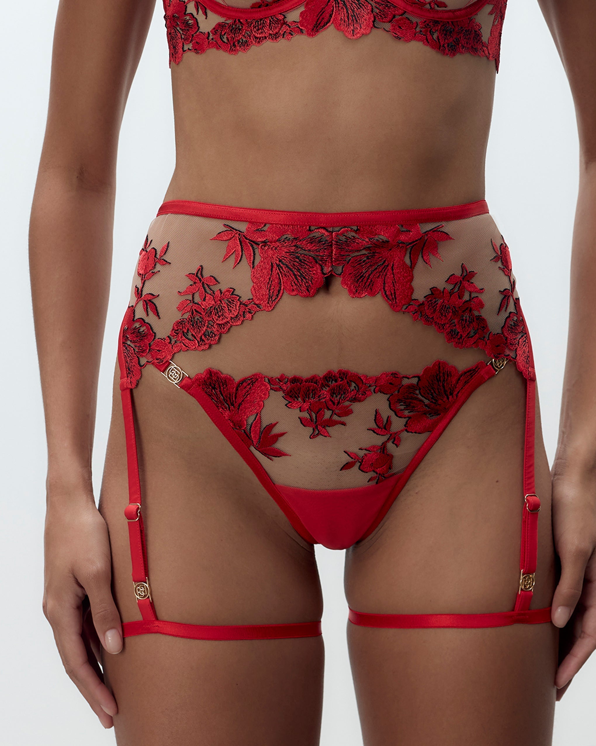 Harnais de Cuisses à Jarretelles Lavanya Rouge
