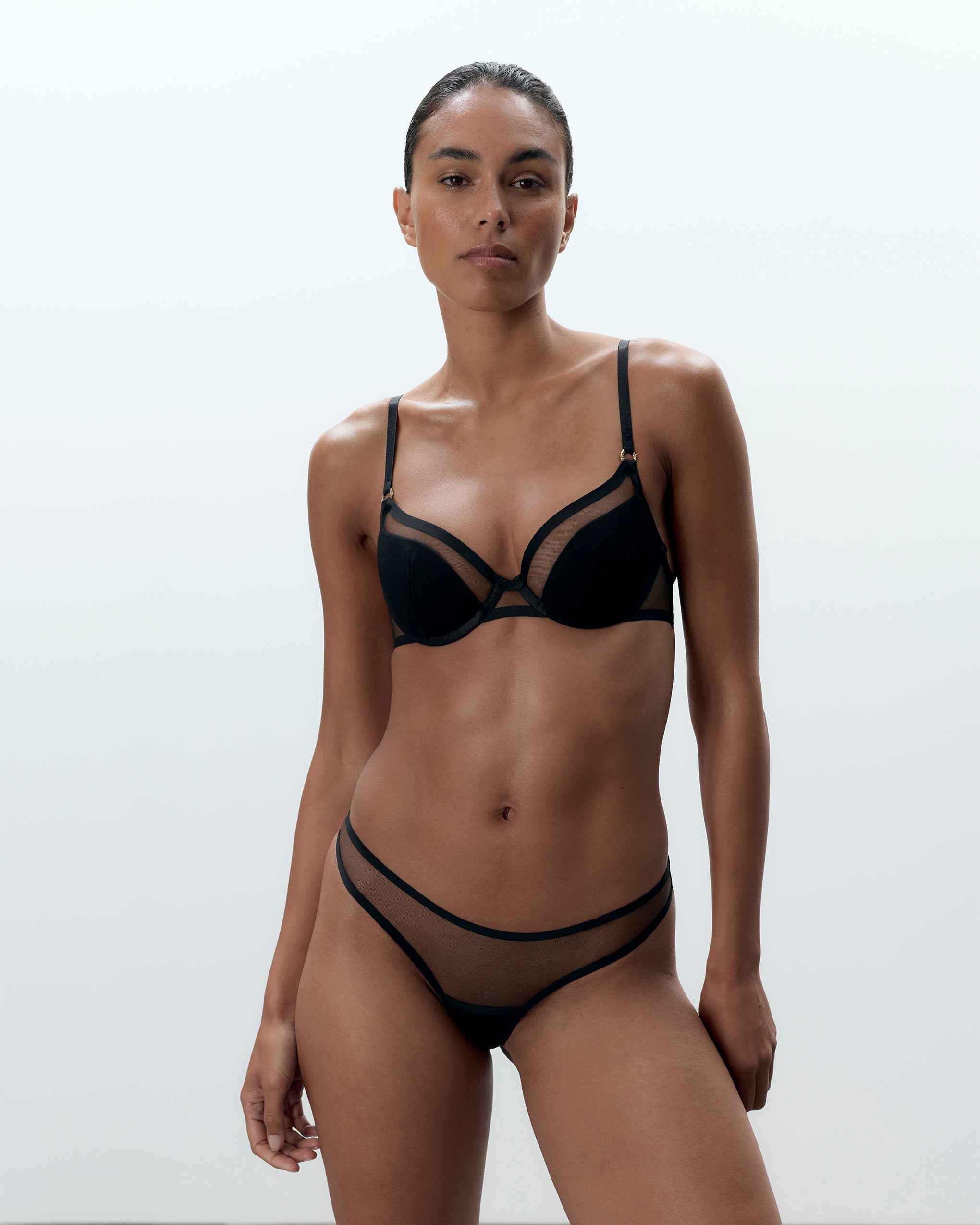 Soutien-gorge avec coque Naomi en Résille Noir
