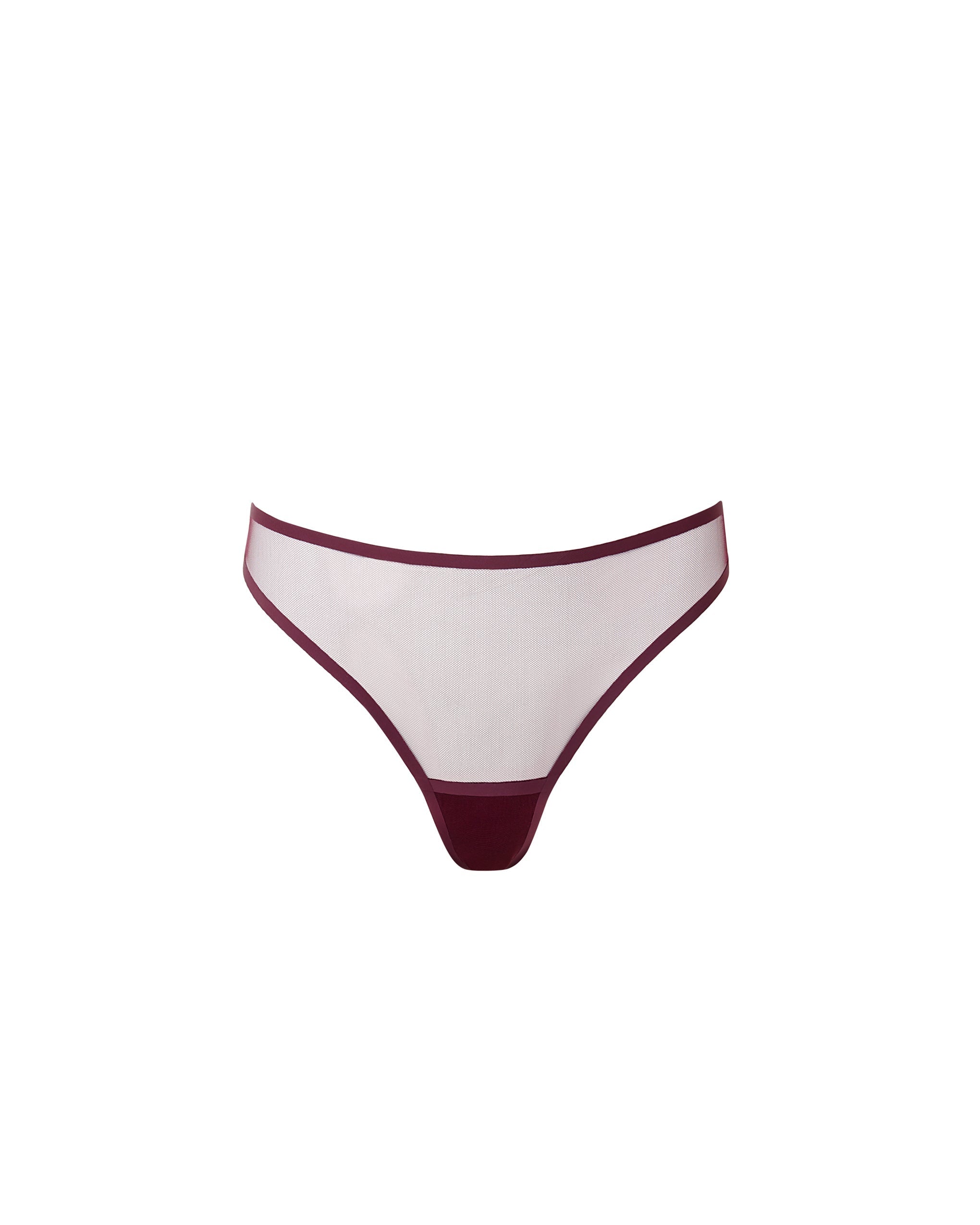 String Taille Haute Naomi en Résille Cerise