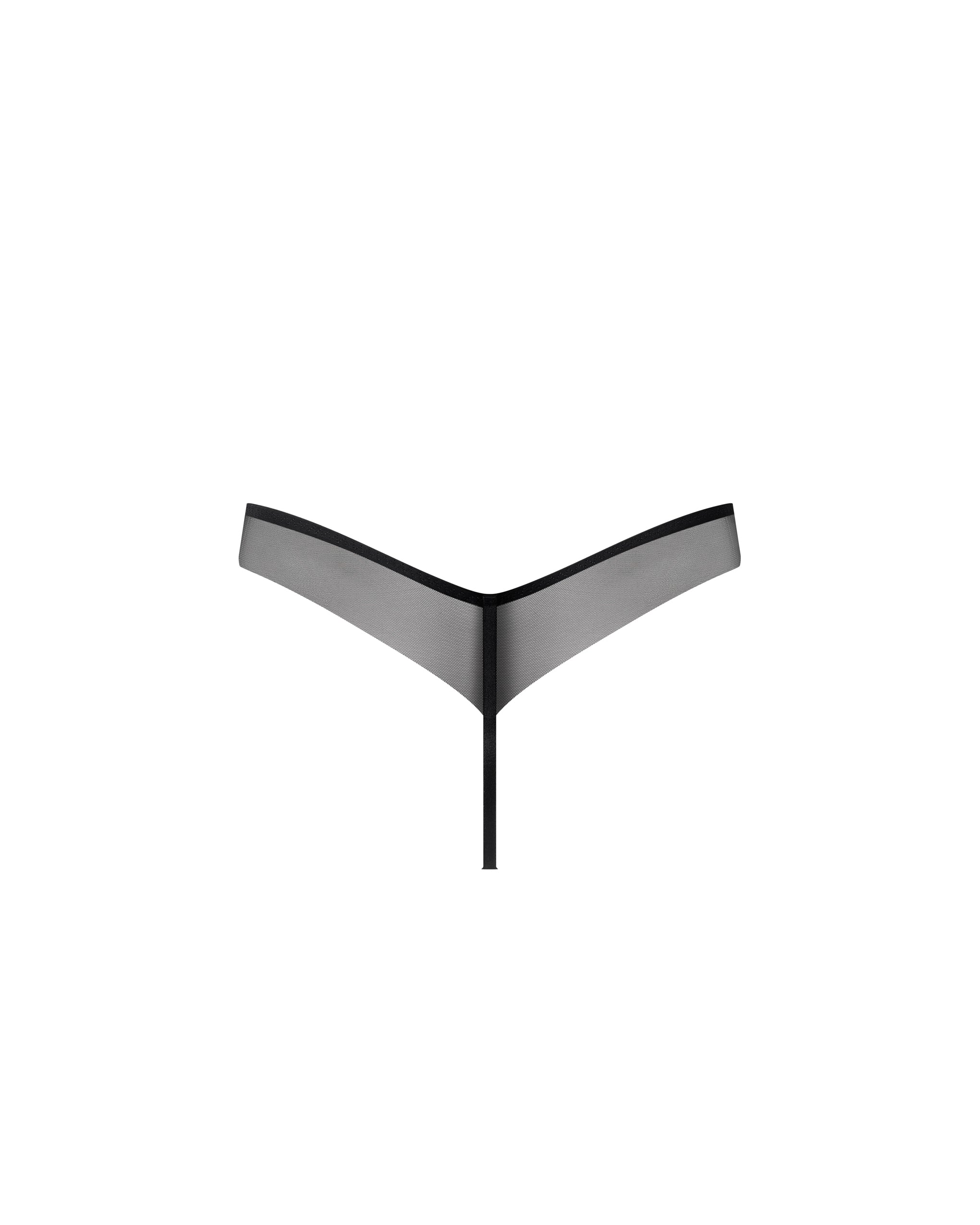 String Verona en Satin Noir