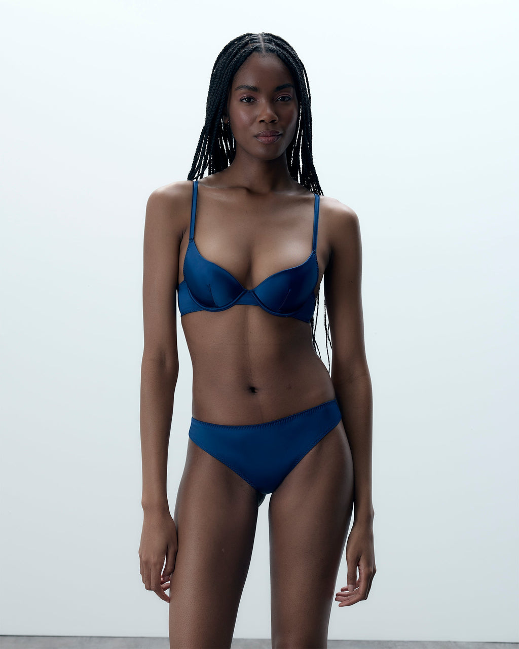 Soutien-gorge Push-up Verona en Satin Bleu Marine