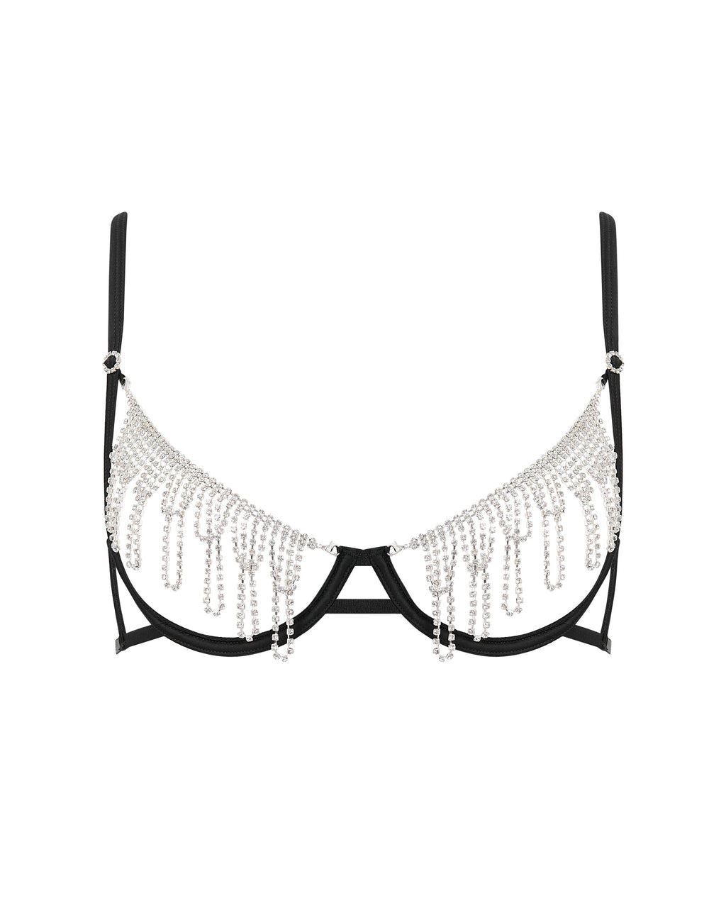 Soutien-gorge Ouvert Diamant Estelle Noir/Argent