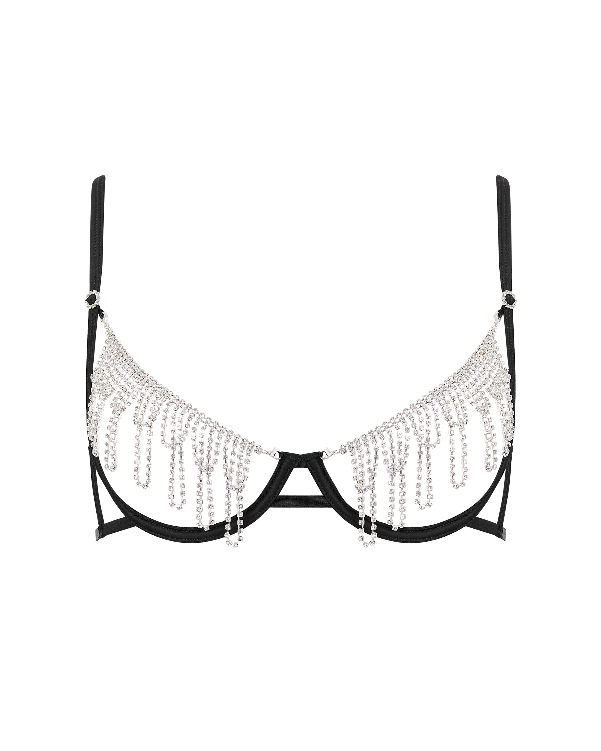 Soutien-gorge Ouvert Diamant Estelle Noir/Argent