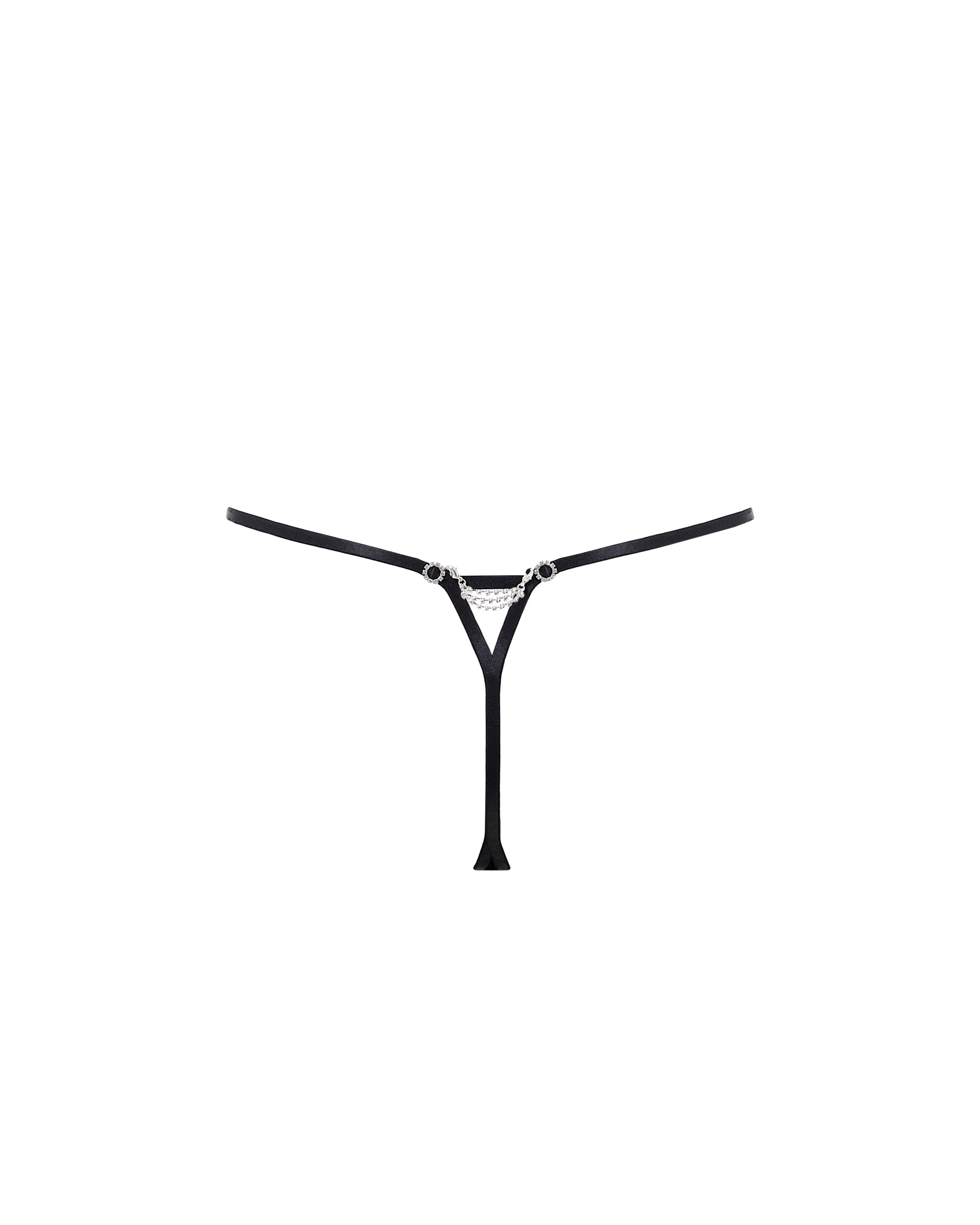 String Ouvert Diamant Estelle Noir/Argent