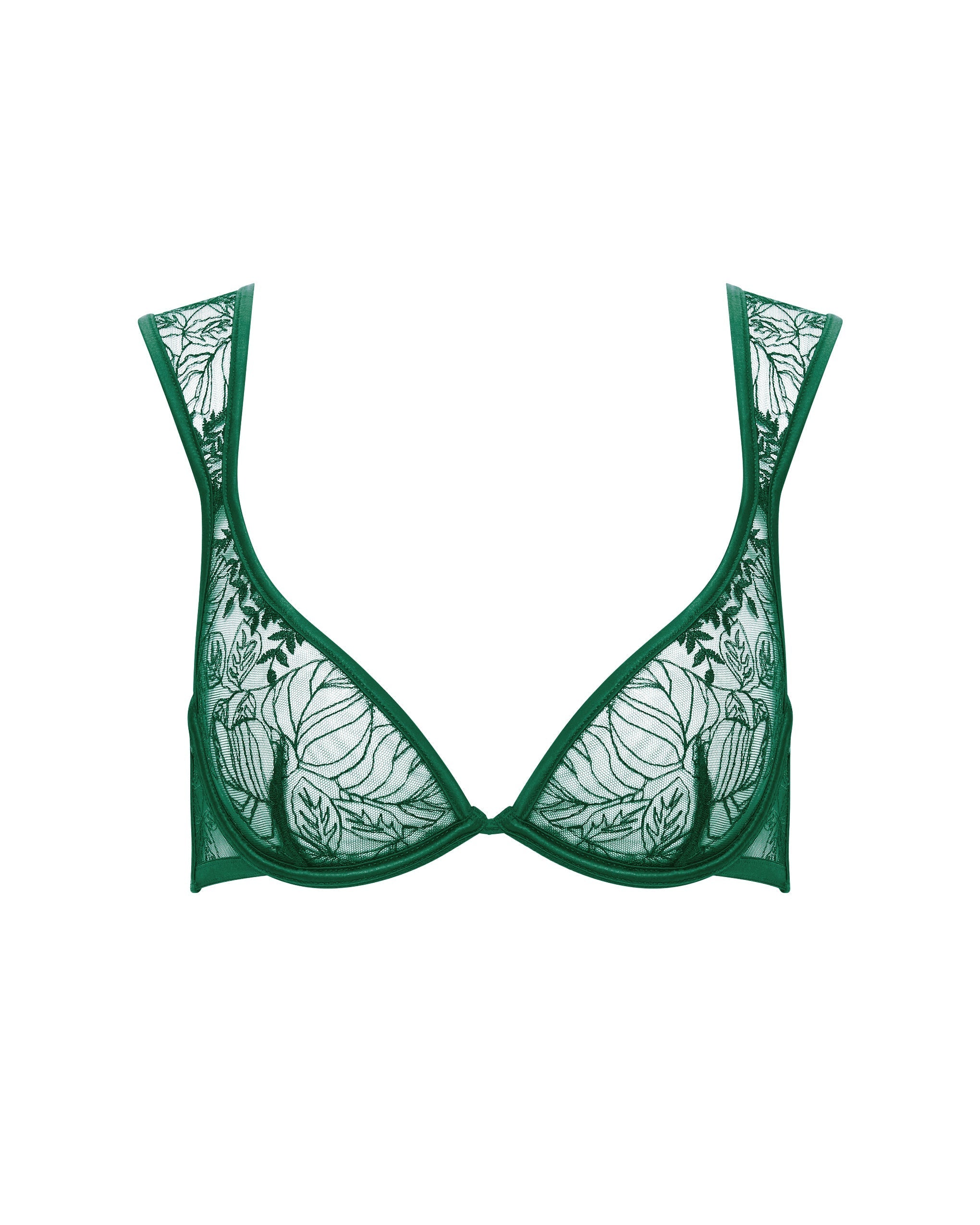 Soutien-gorge Transparent Brodé Seraphim Vert