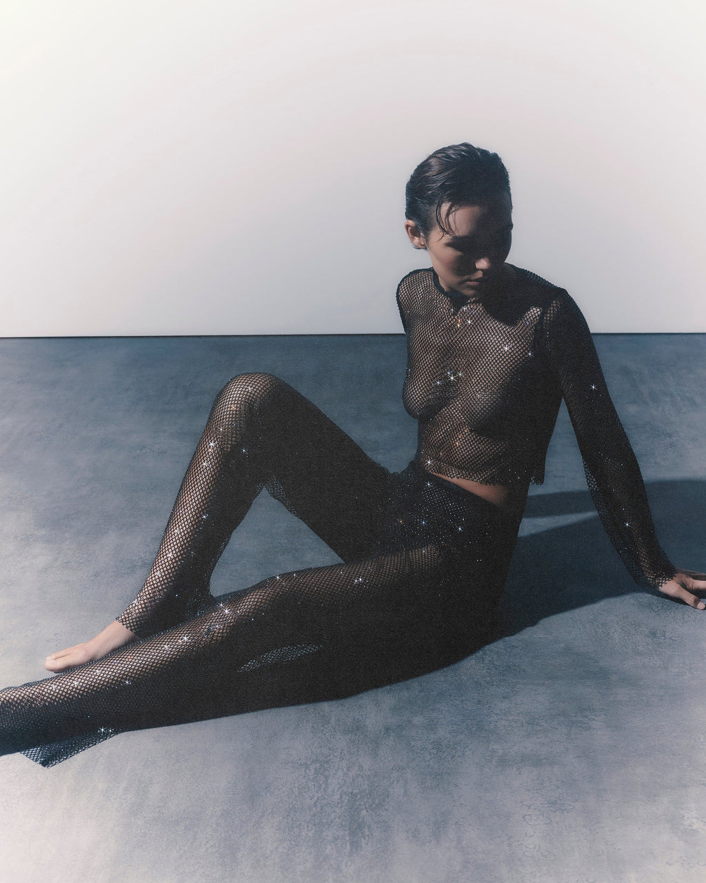 Haut en maille Transparente Noor Noir