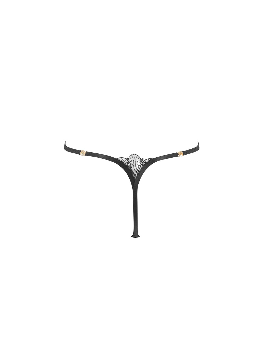 String Sadiya Brodé Transparent Noir